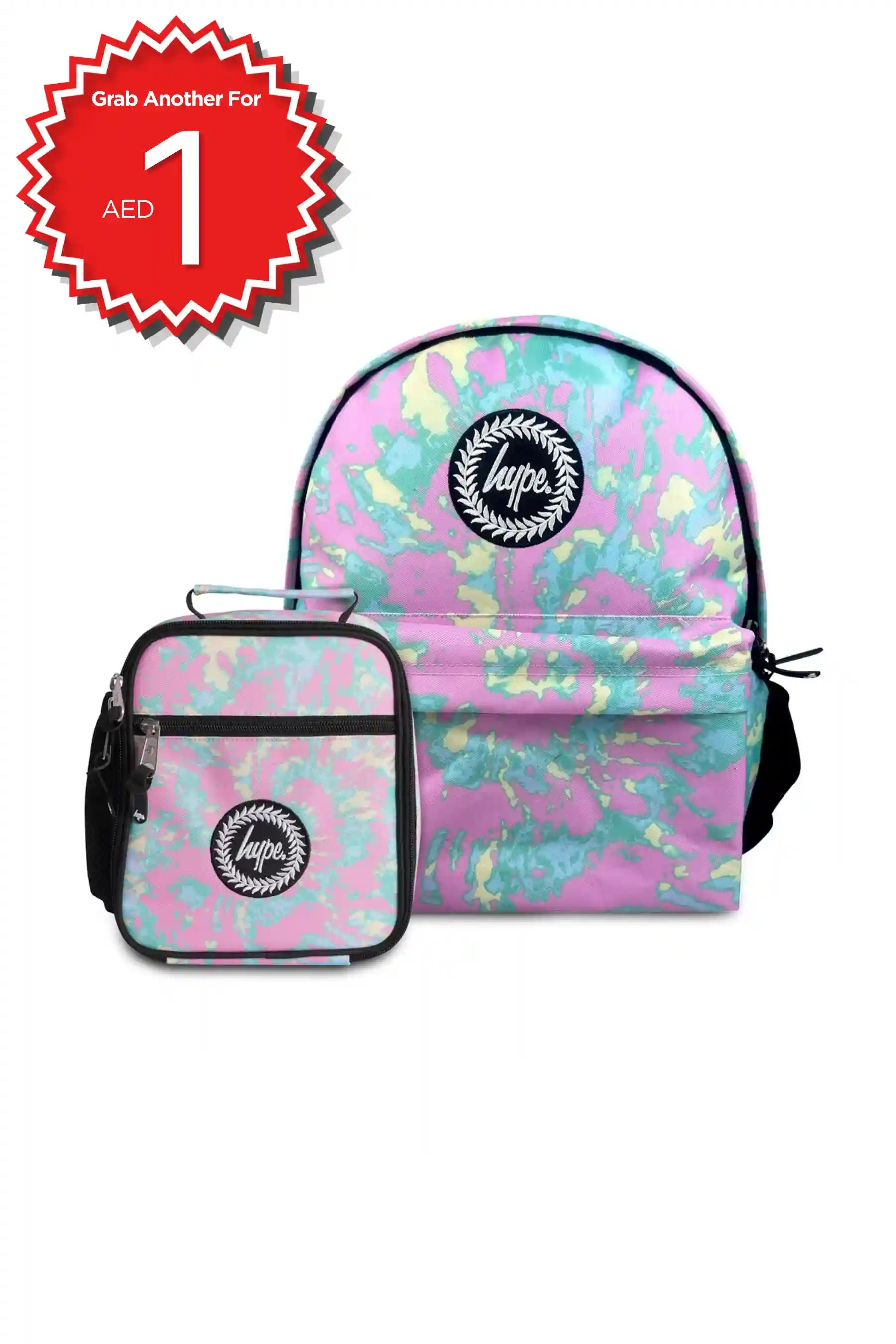 Hype Pastel Tie Dye girls' school bag set — bold design for school in UAE