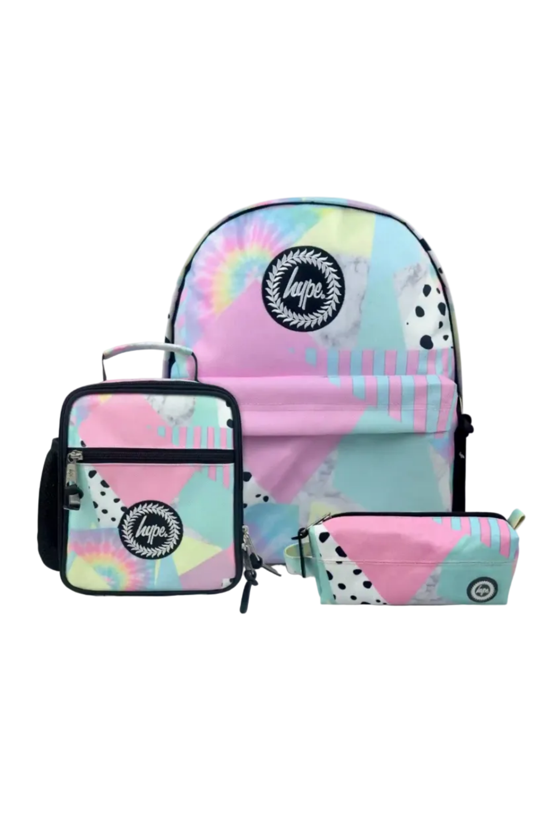 Hype Pastel Collage girls' school bag set — bold design for school in UAE