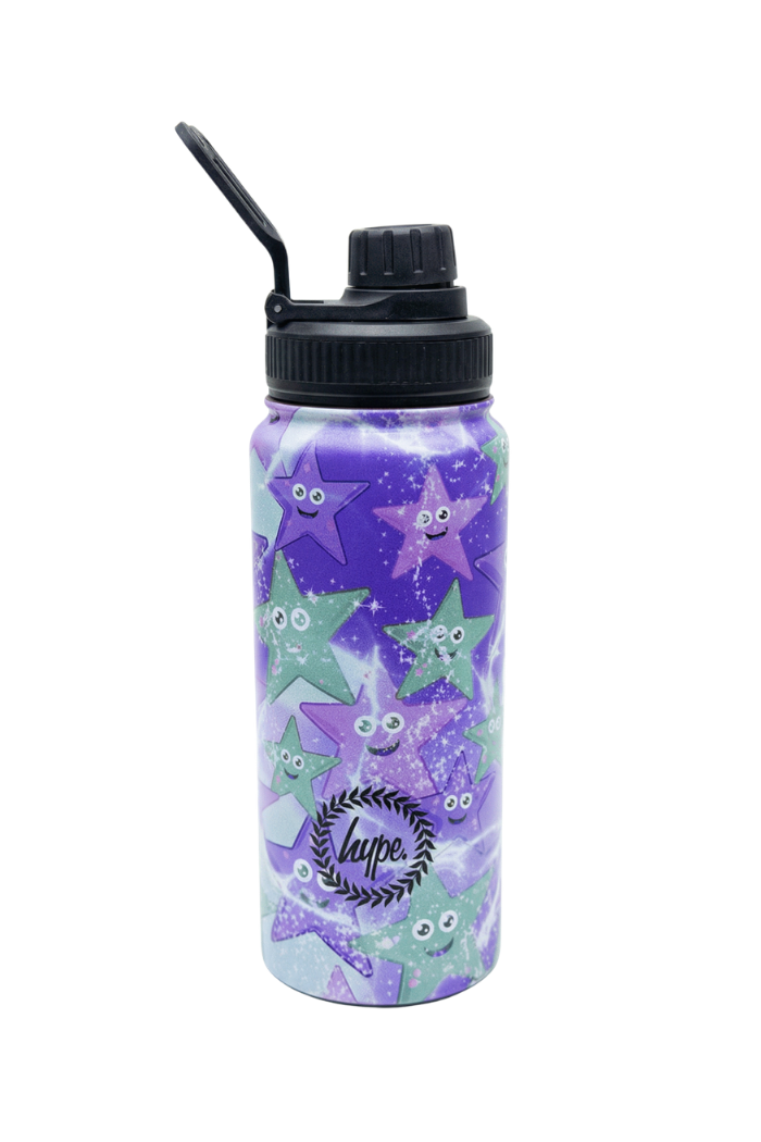 Insulated Bottle - 600ml Purple & Green Starfish