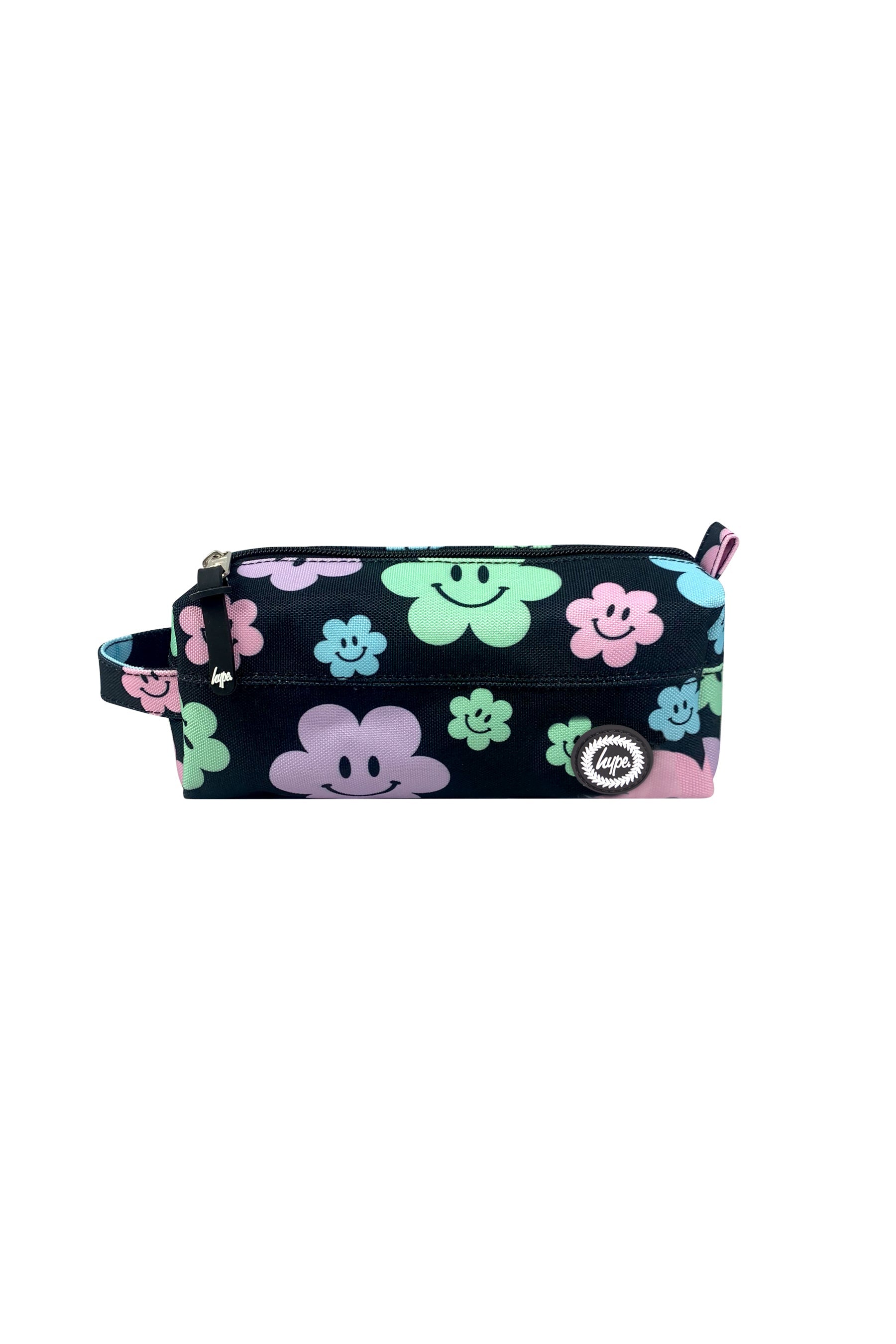 Floral-patterned pouch with a visible HYPE logo