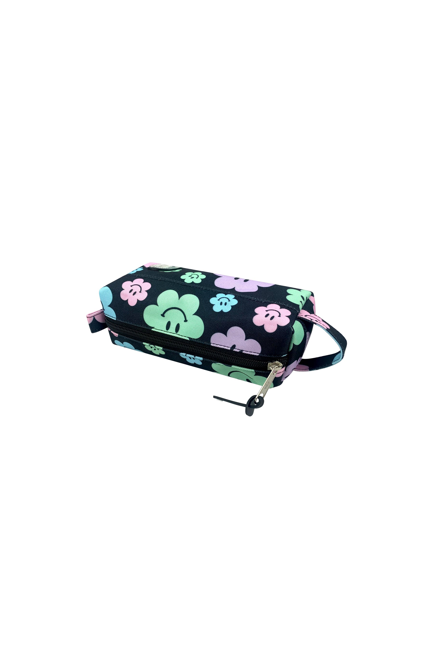 Black Happy Flowers Pencil Case
