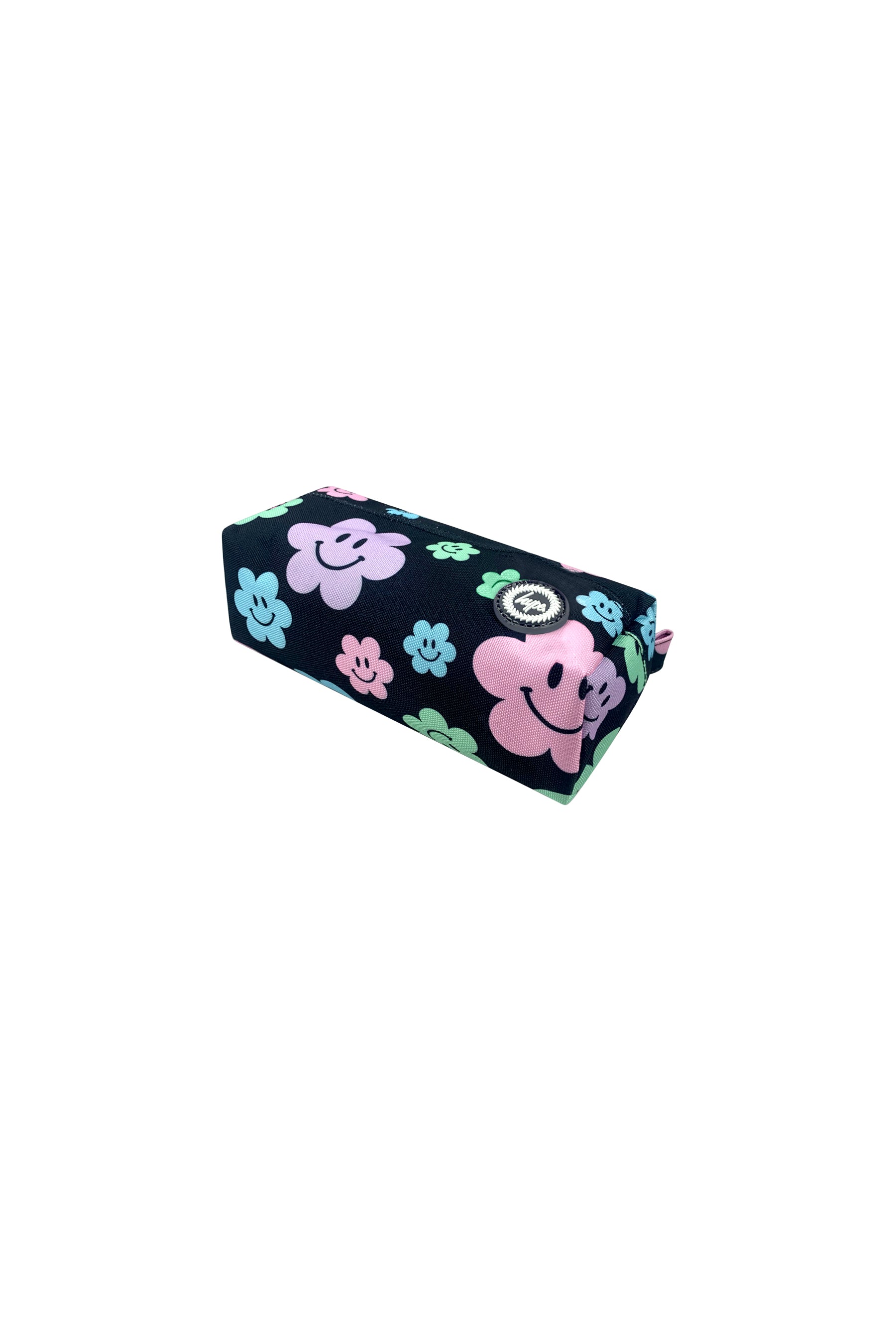 Black Happy Flowers Pencil Case
