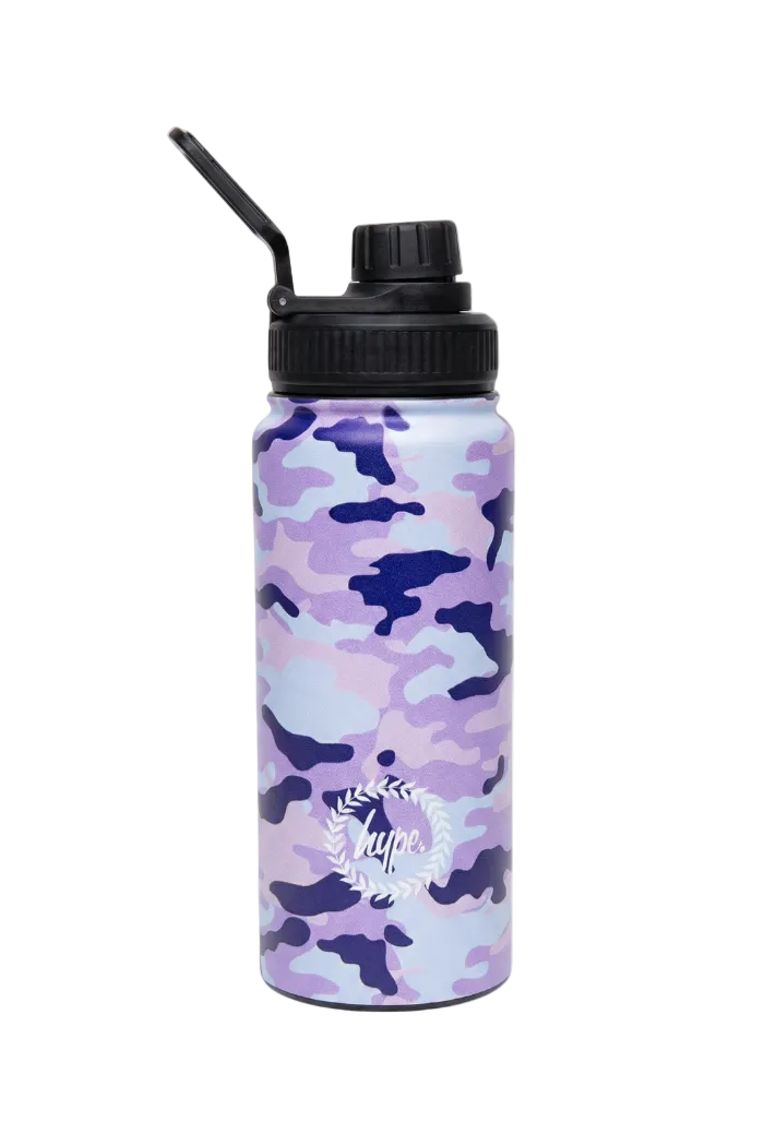 Hype Pink & Blue Evie Camo insulated water bottle — bold design for school in UAE