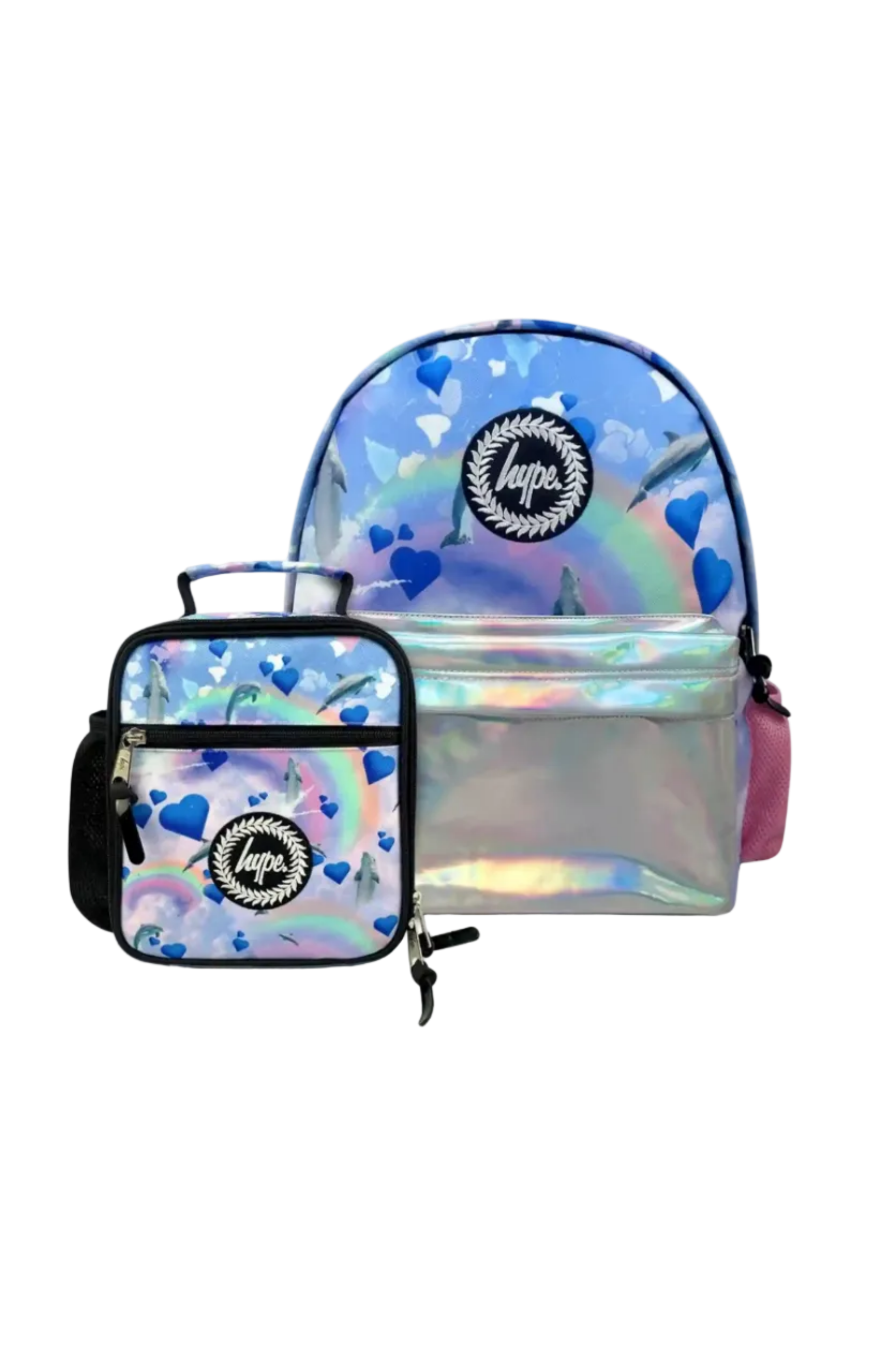 Hype Rainbow Dolphins school bag set — bold design for school in UAE