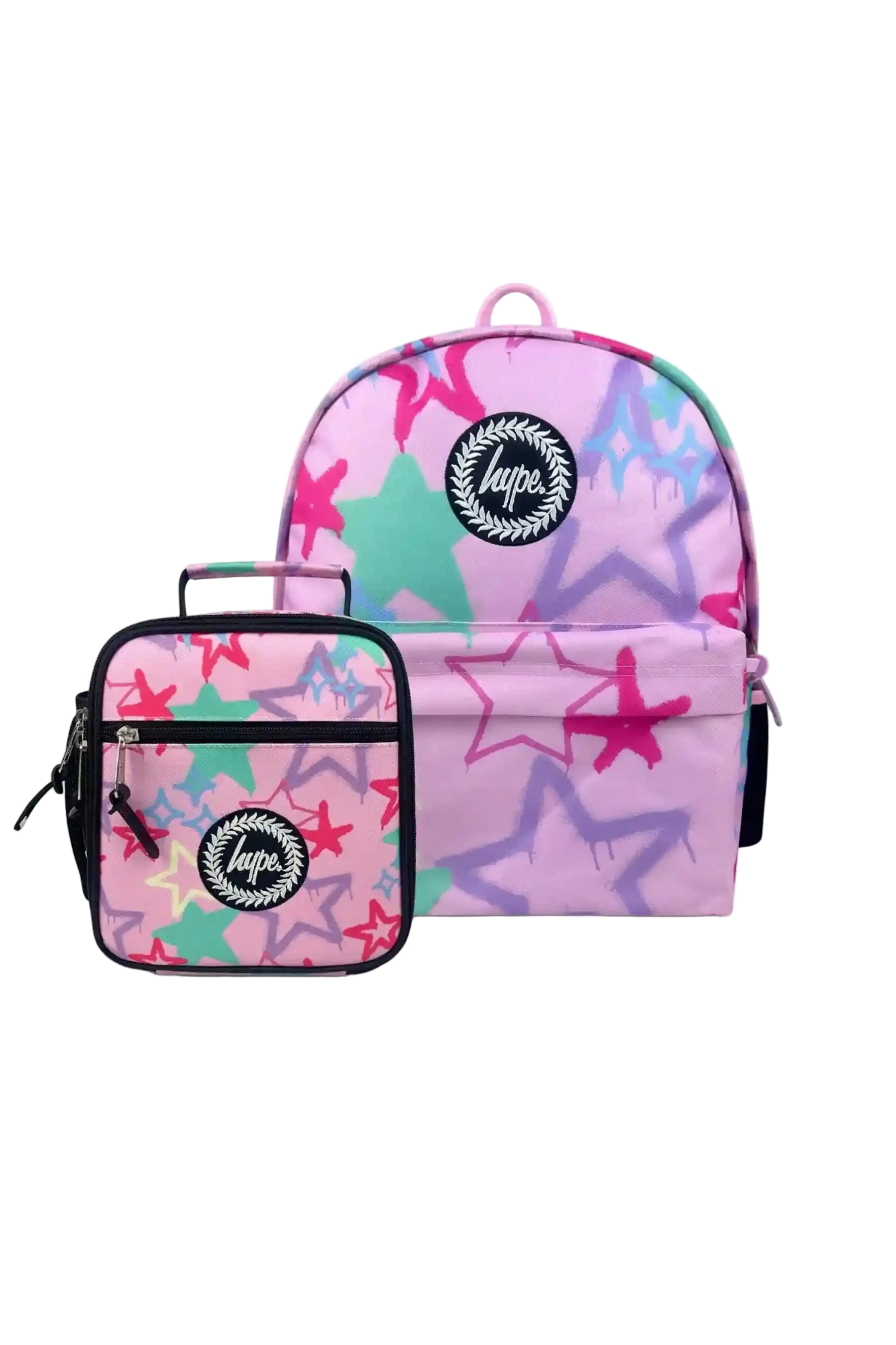 Hype Pink Graffiti Stars girls' school bag set — bold design for school in UAE