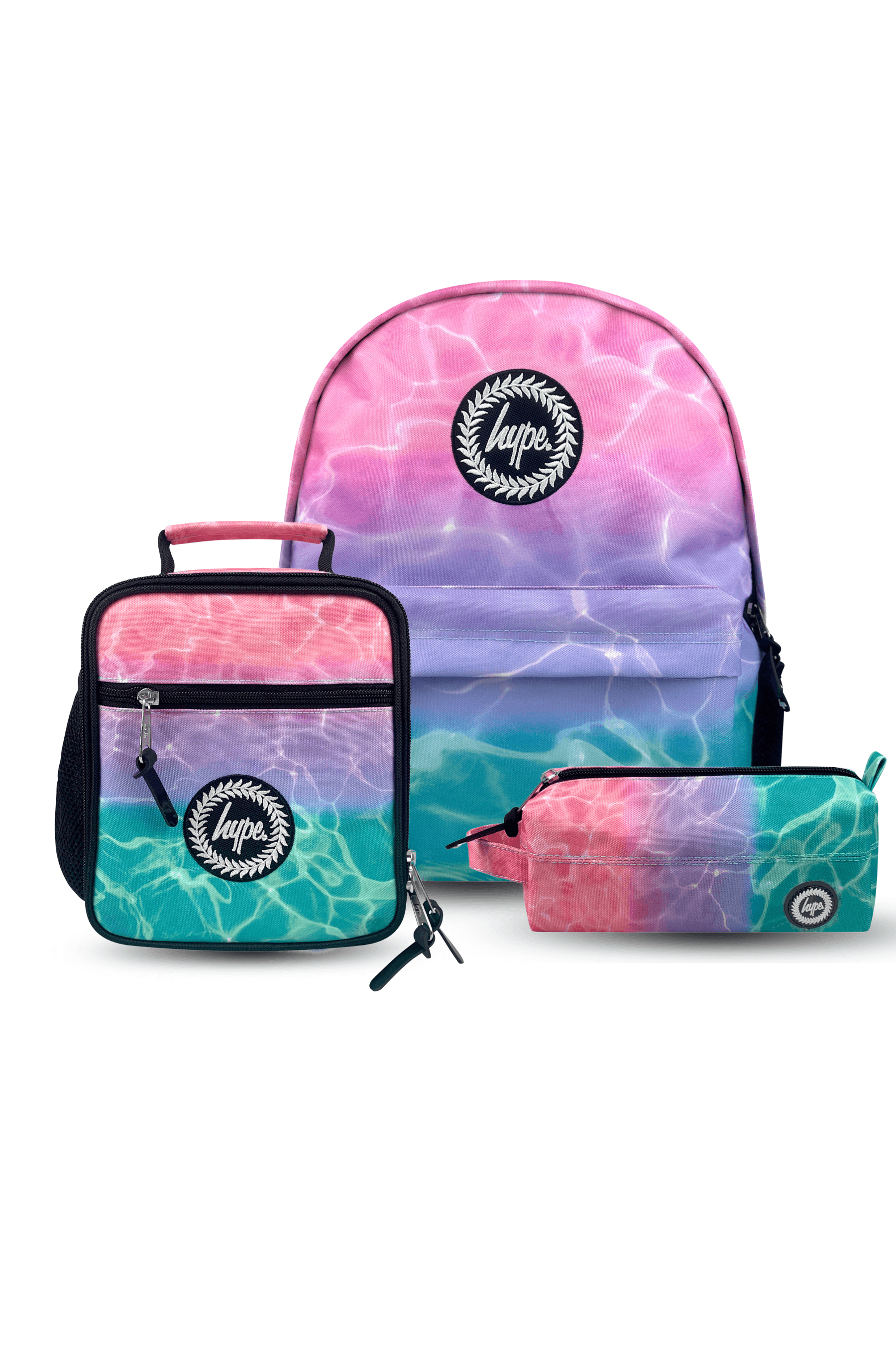 Iconic Backpack Pink/Turquoise Pastel Pool Set of 3