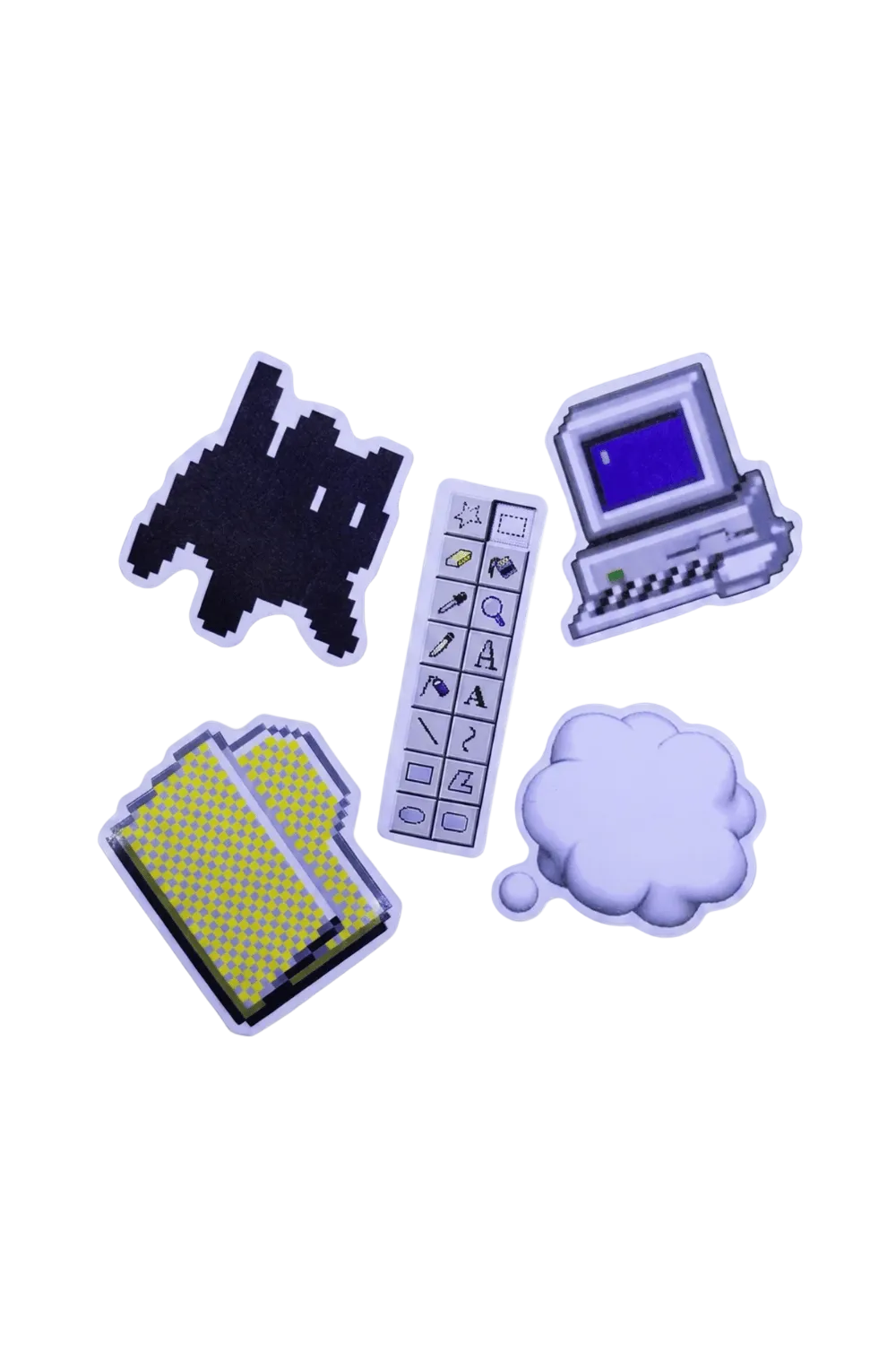 Digi Cartoon Sticker Pack, Set of 5