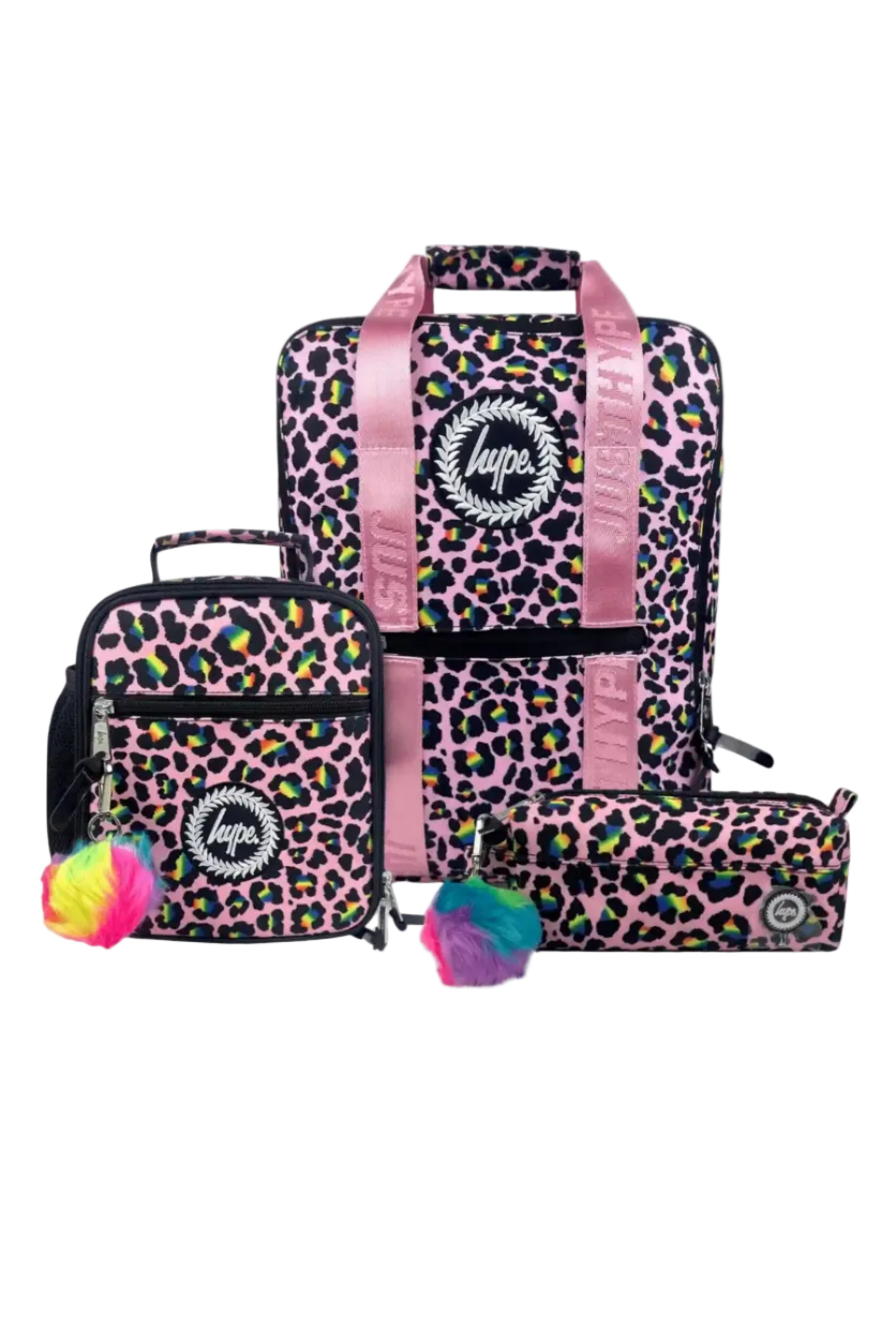 Hype Pink Disco Leopard girls' school bag set — bold design for school in UAE