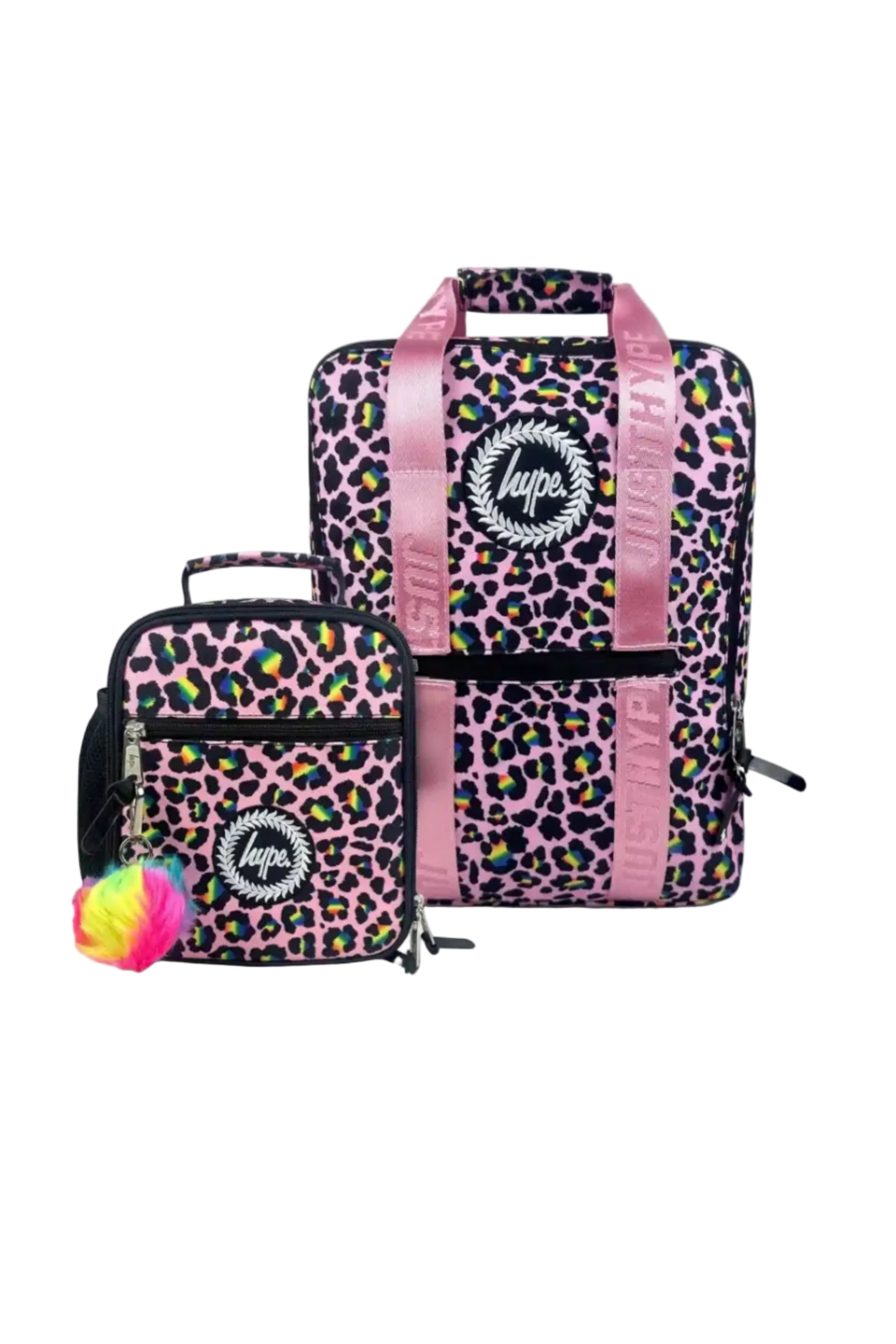 Hype Pink Disco Leopard girls' school bag set — bold design for school in UAE