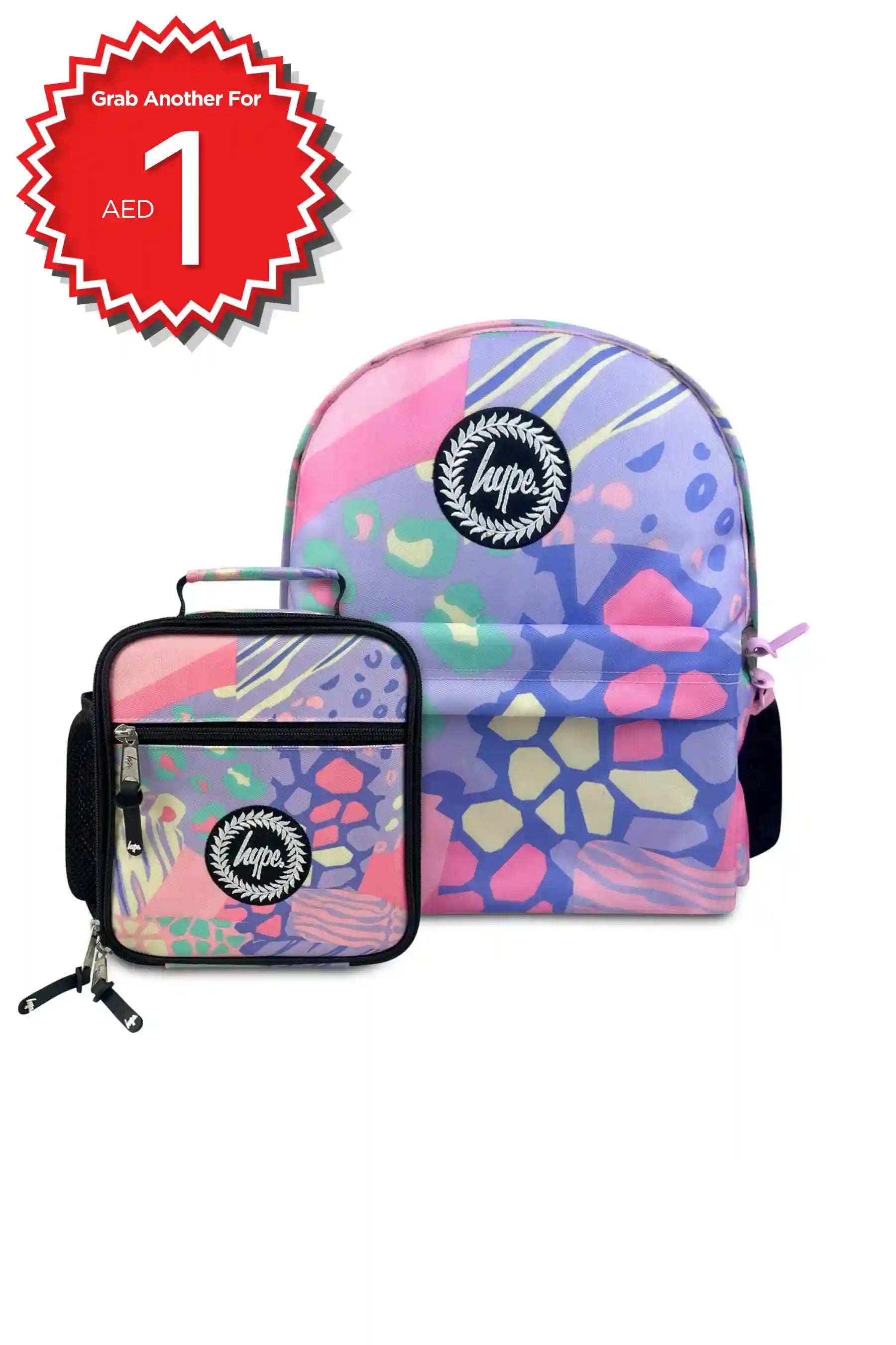 Hype Pastel Prints girls' school bag set — bold design for school in UAE