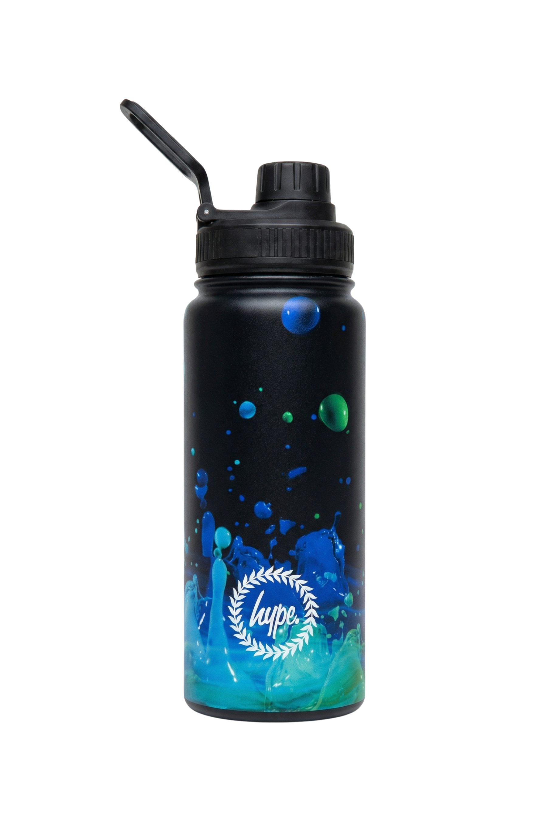 Insulated Bottle - 600ml Black 3D Droplets