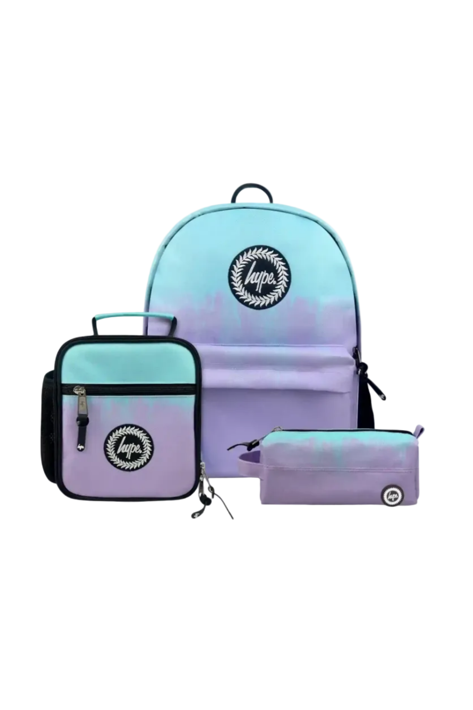 Hype Lilac & Teal Drips school bag set — bold design for school in UAE