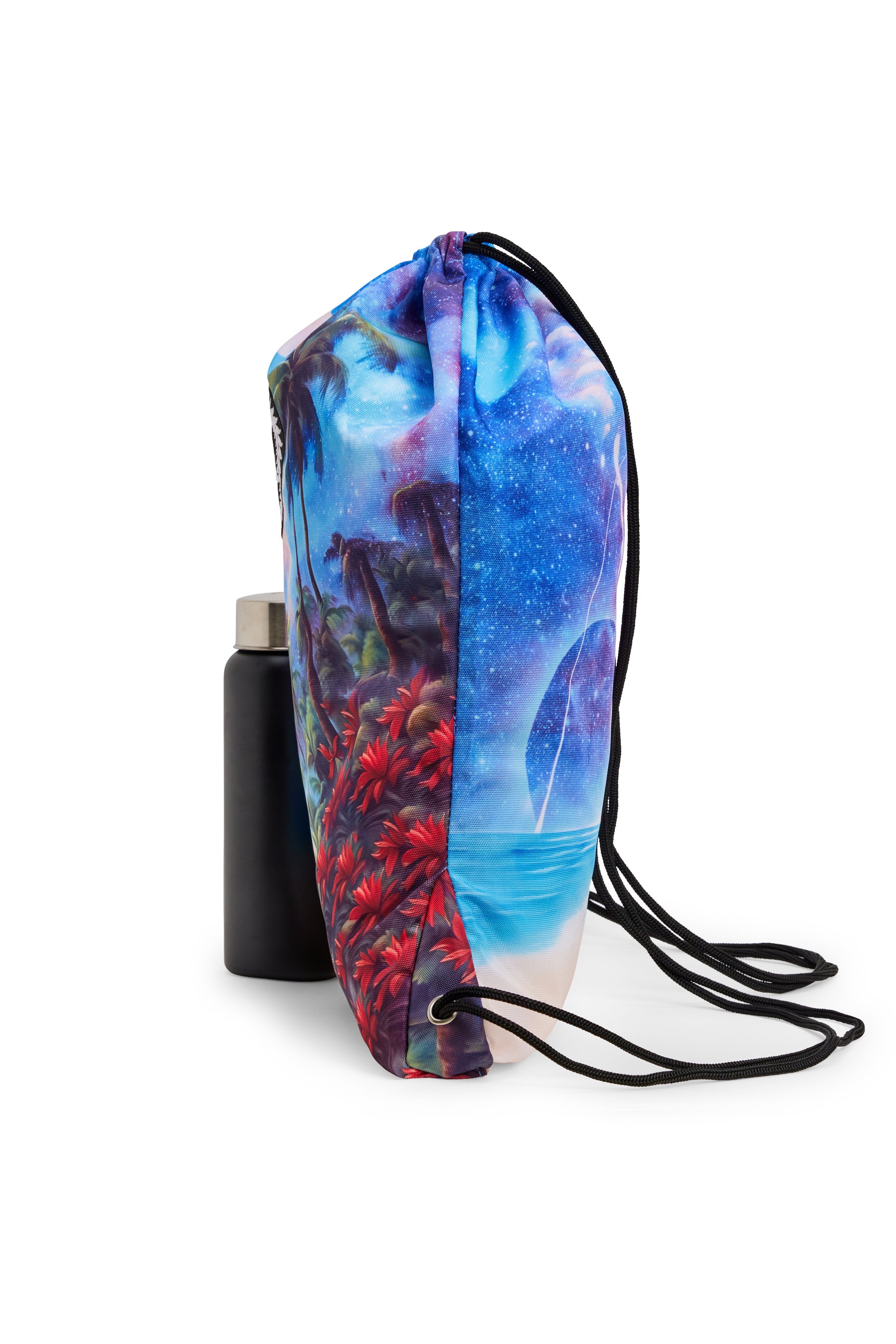 Hype Tropic Space drawstring bag — bold colour and print from every angle