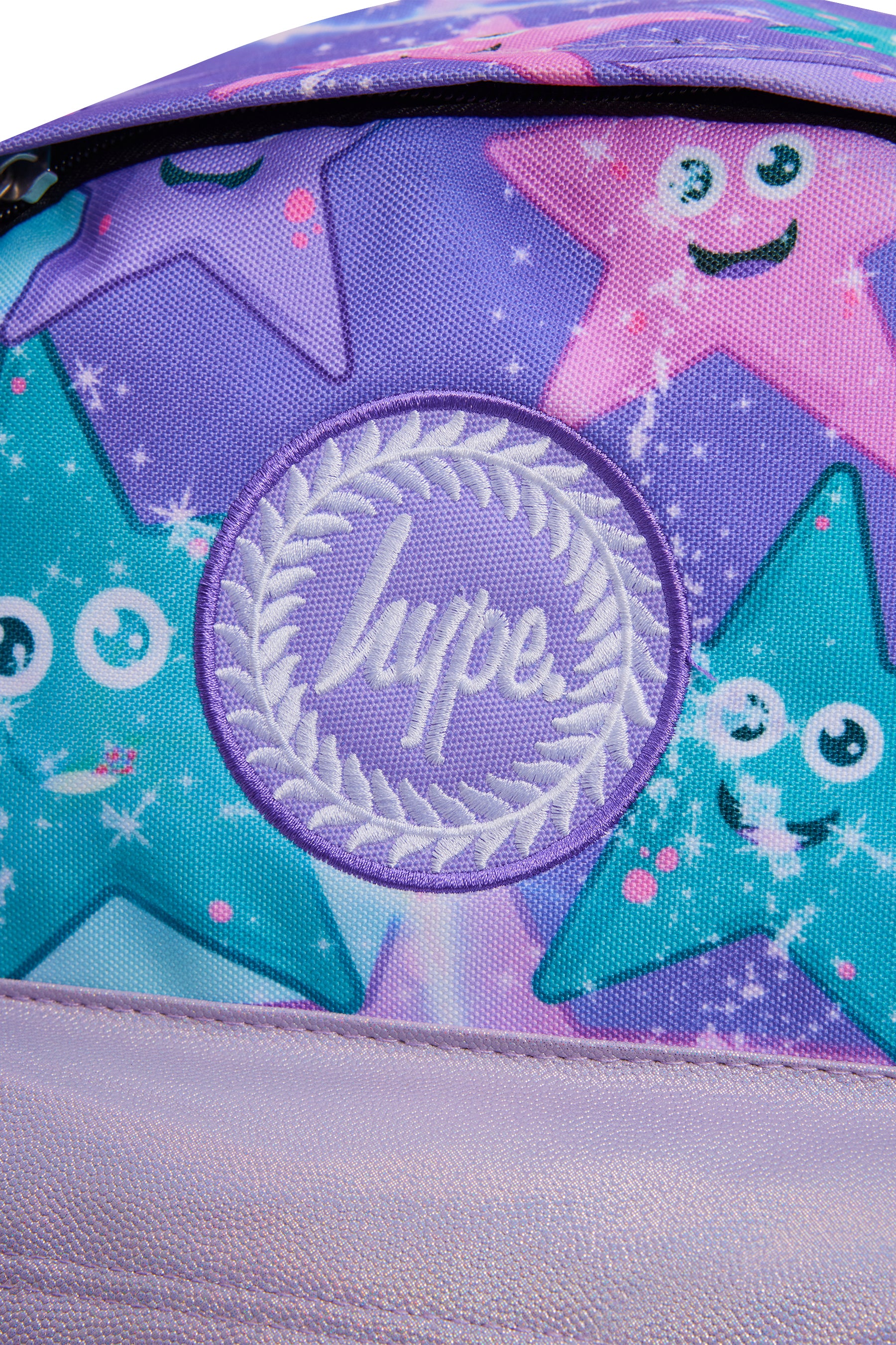 Hype Purple & Green Starfish backpack — dimensions and size reference for school use