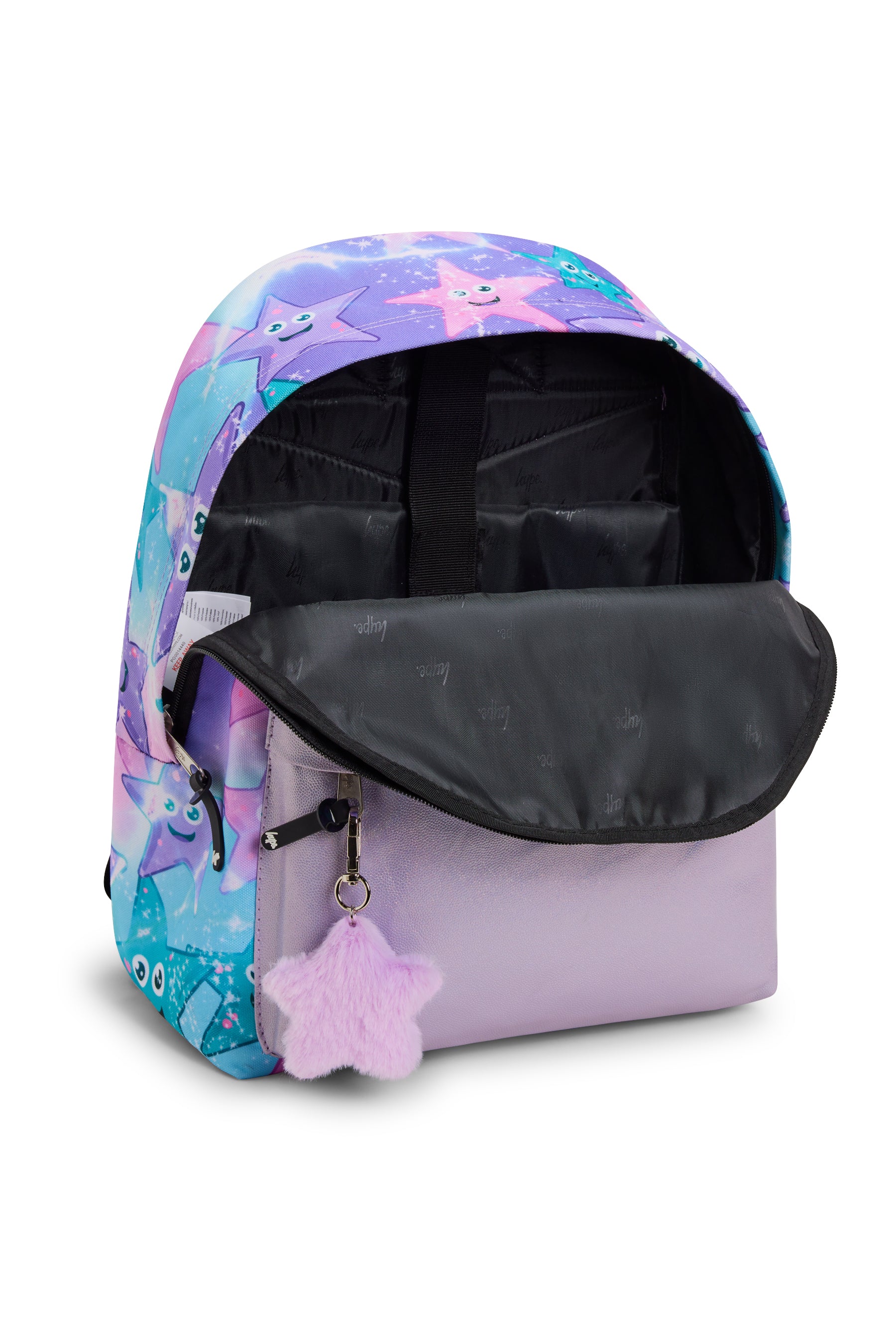 Hype Purple & Green Starfish backpack — additional view, trendy school accessory UAE