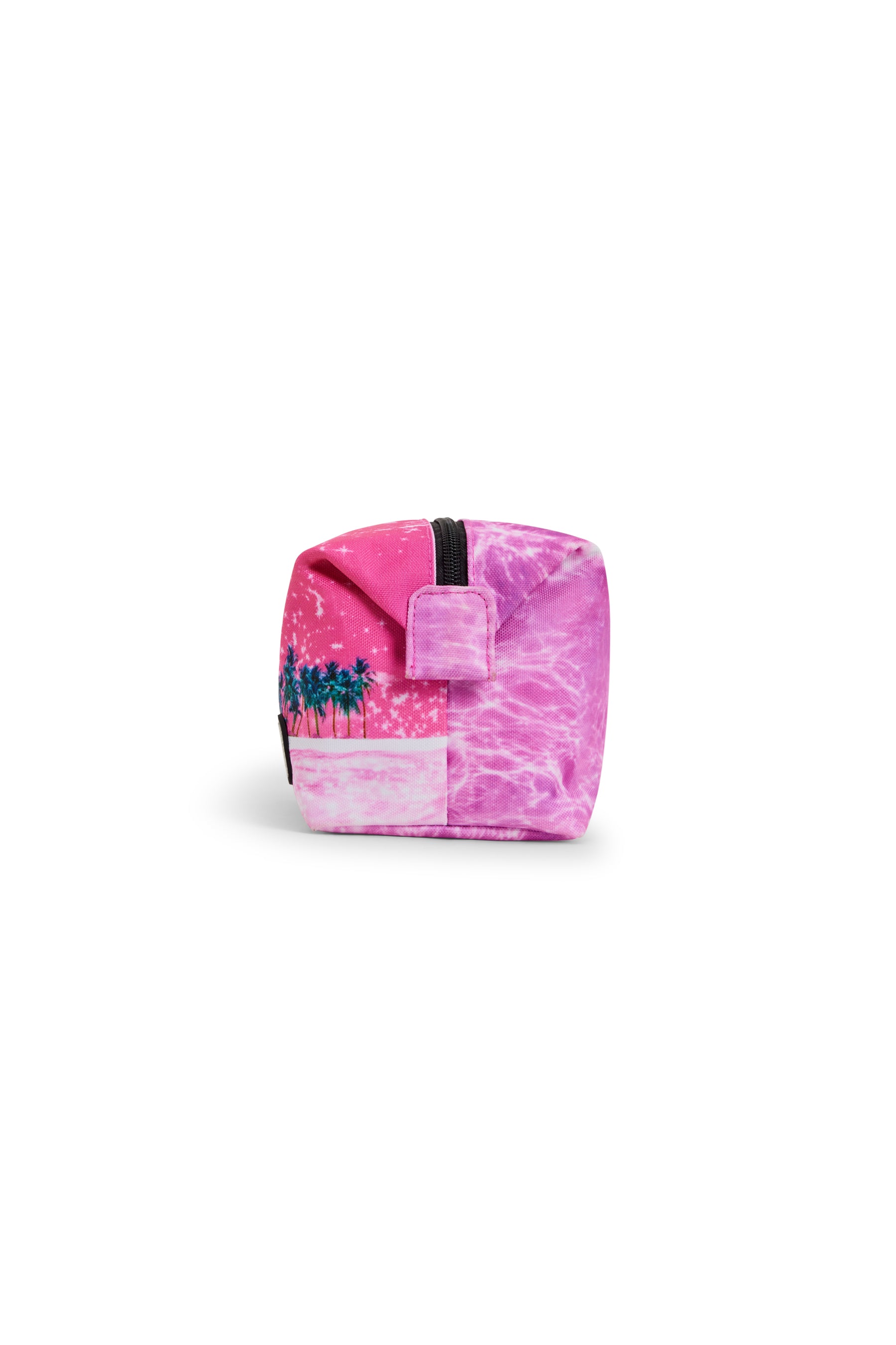 Hype Pink Palms pencil case open — spacious interior for school stationery