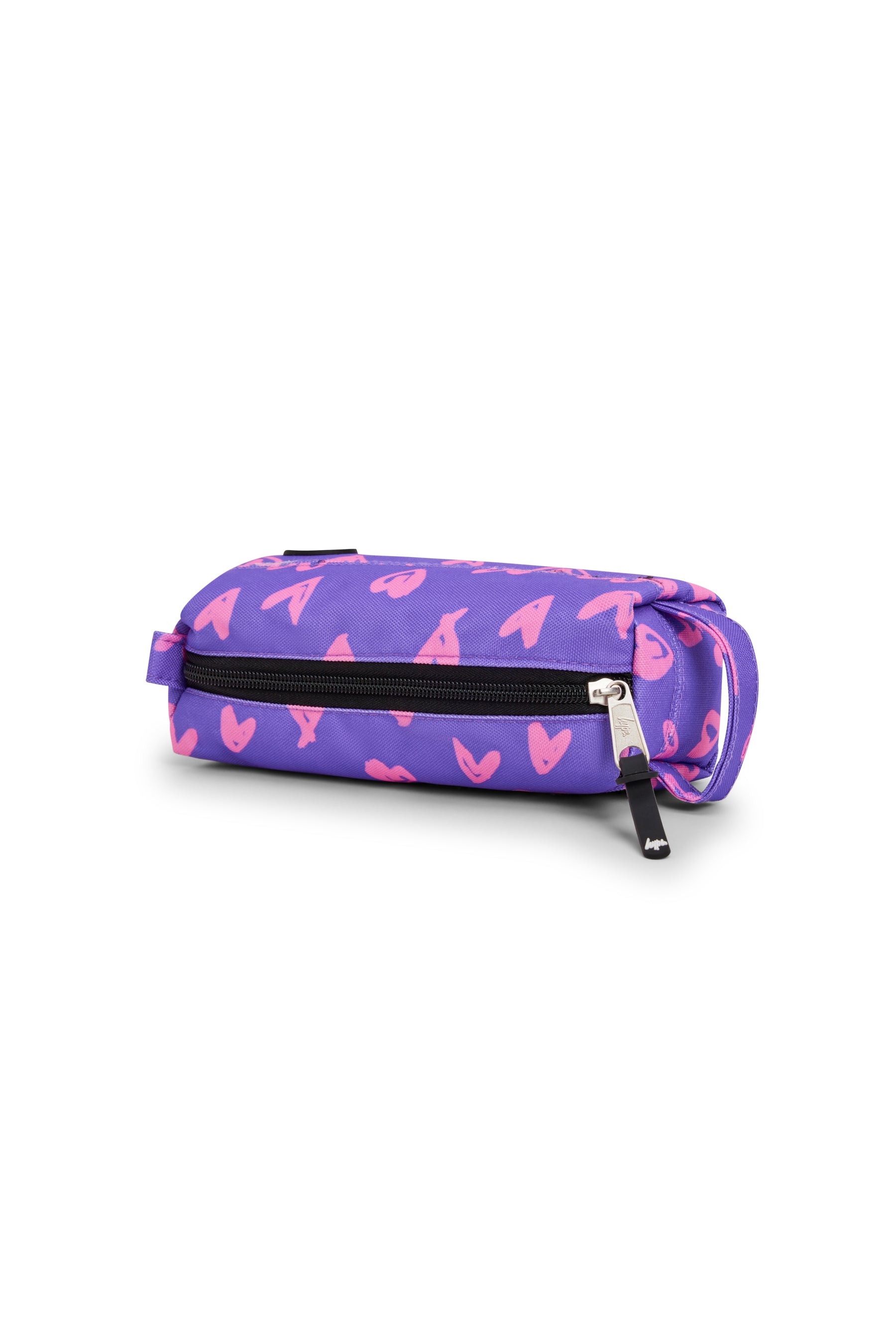 PURPLE / PINK SCRIBBLE HEART PENCIL CASE