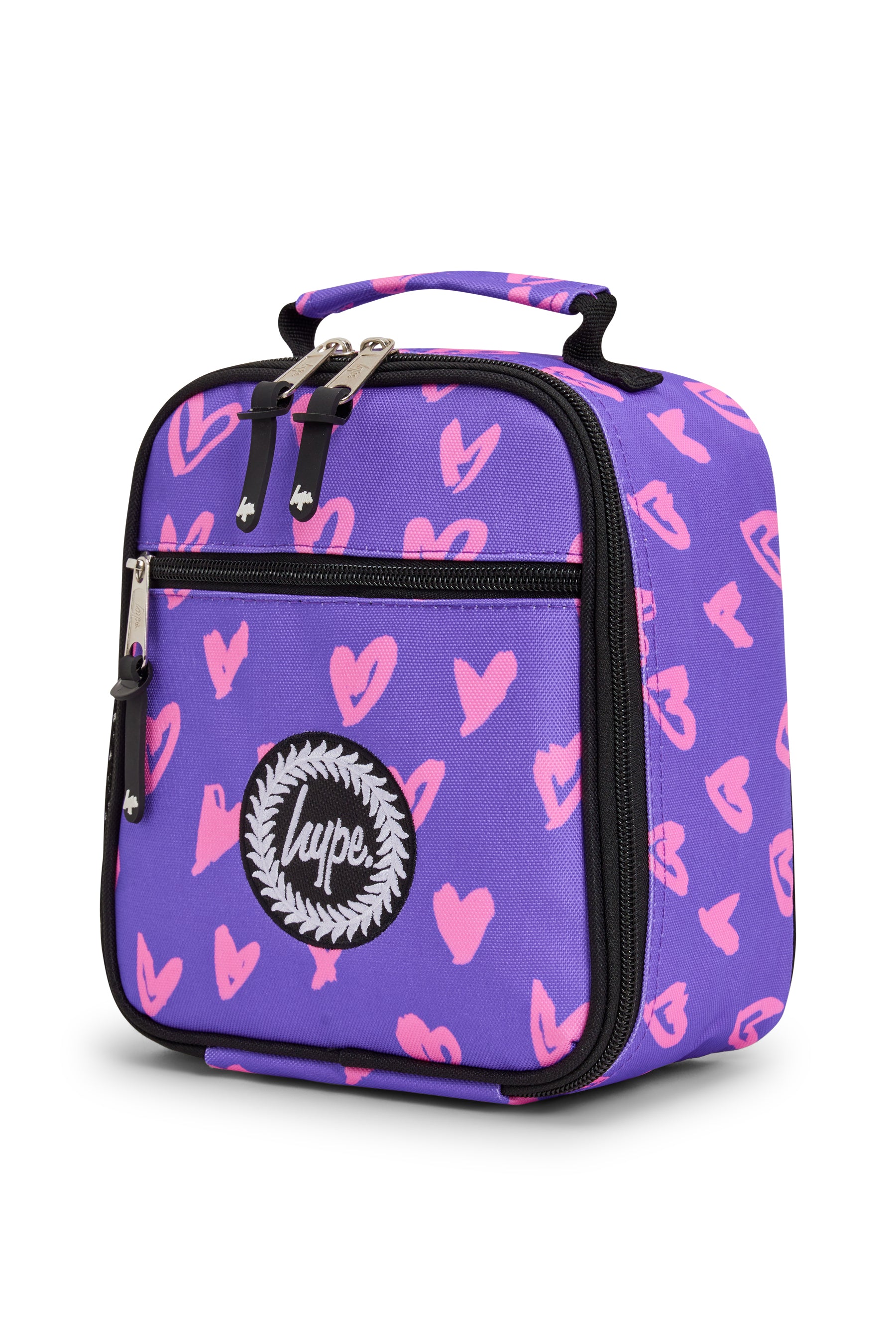 PURPLE / PINK SCRIBBLE HEART LUNCH BAG