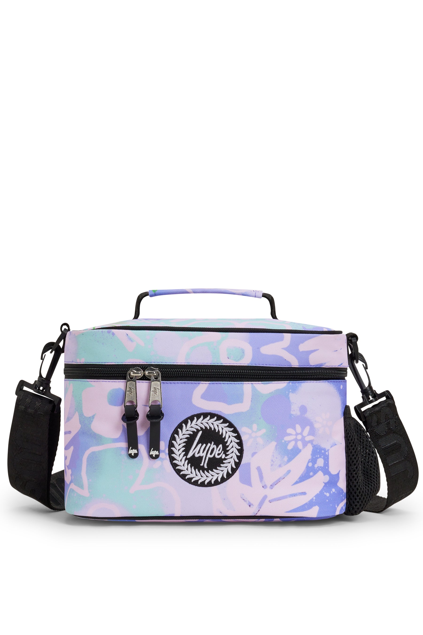 Lunch Bag Large Insulated Purple Floral Doodle