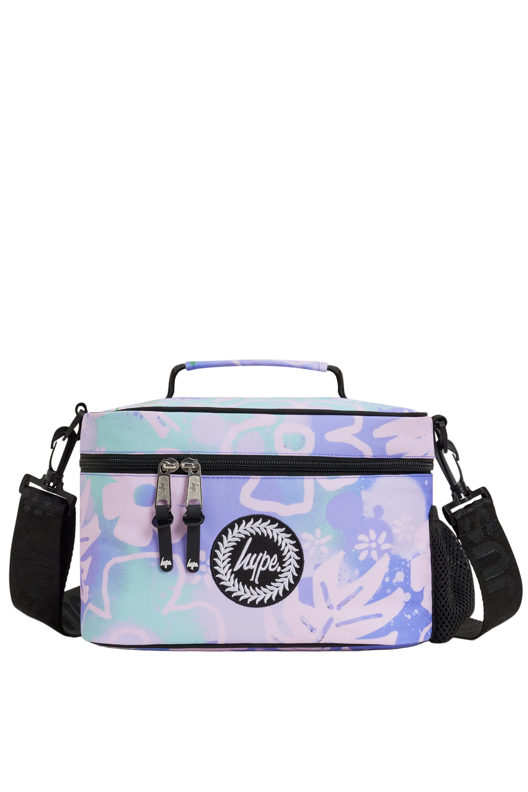 Lunch Bag Large Insulated Purple Floral Doodle