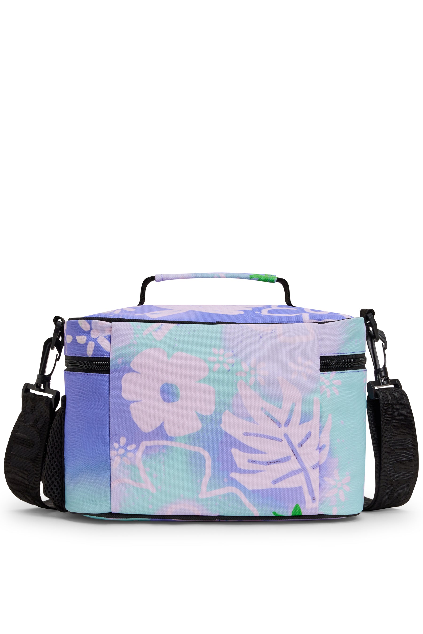 Lunch Bag Large Insulated Purple Floral Doodle