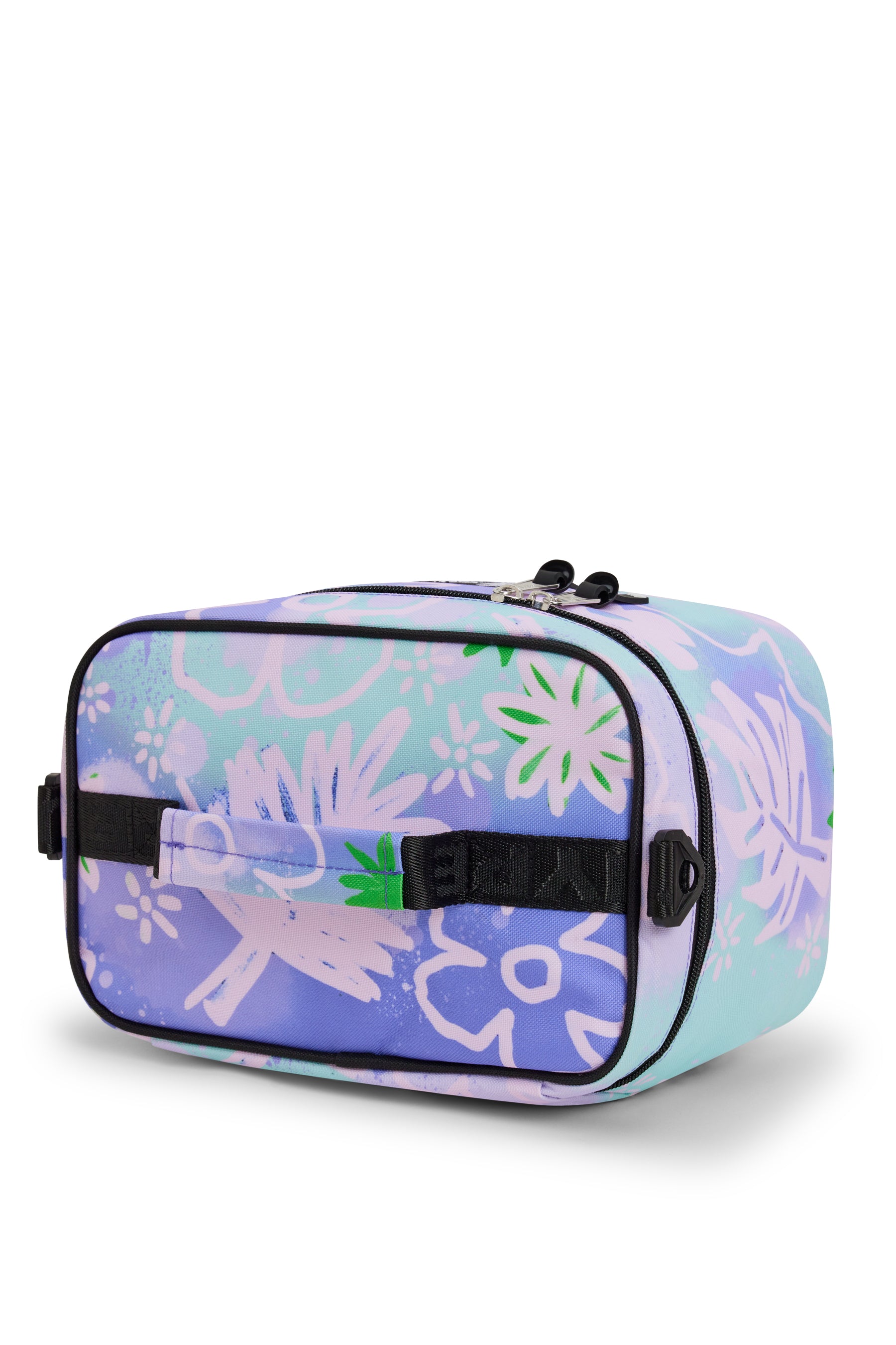 Lunch Bag Large Insulated Purple Floral Doodle