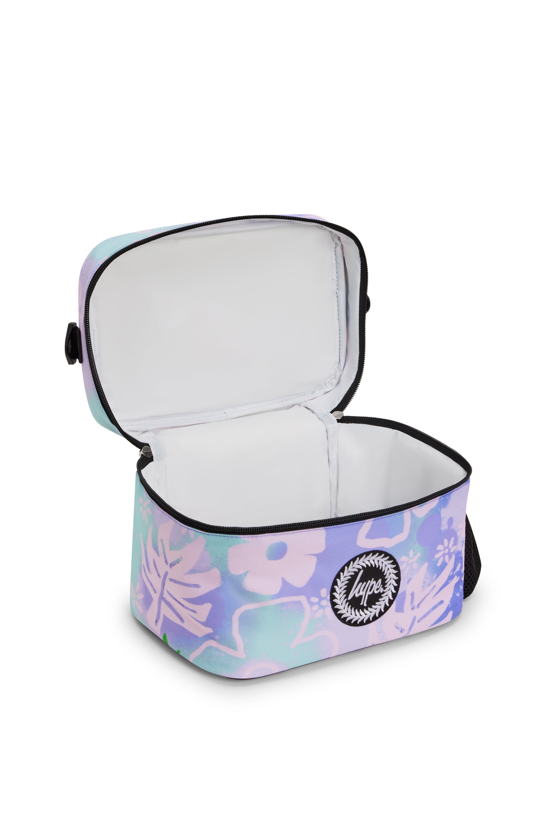 Lunch Bag Large Insulated Purple Floral Doodle