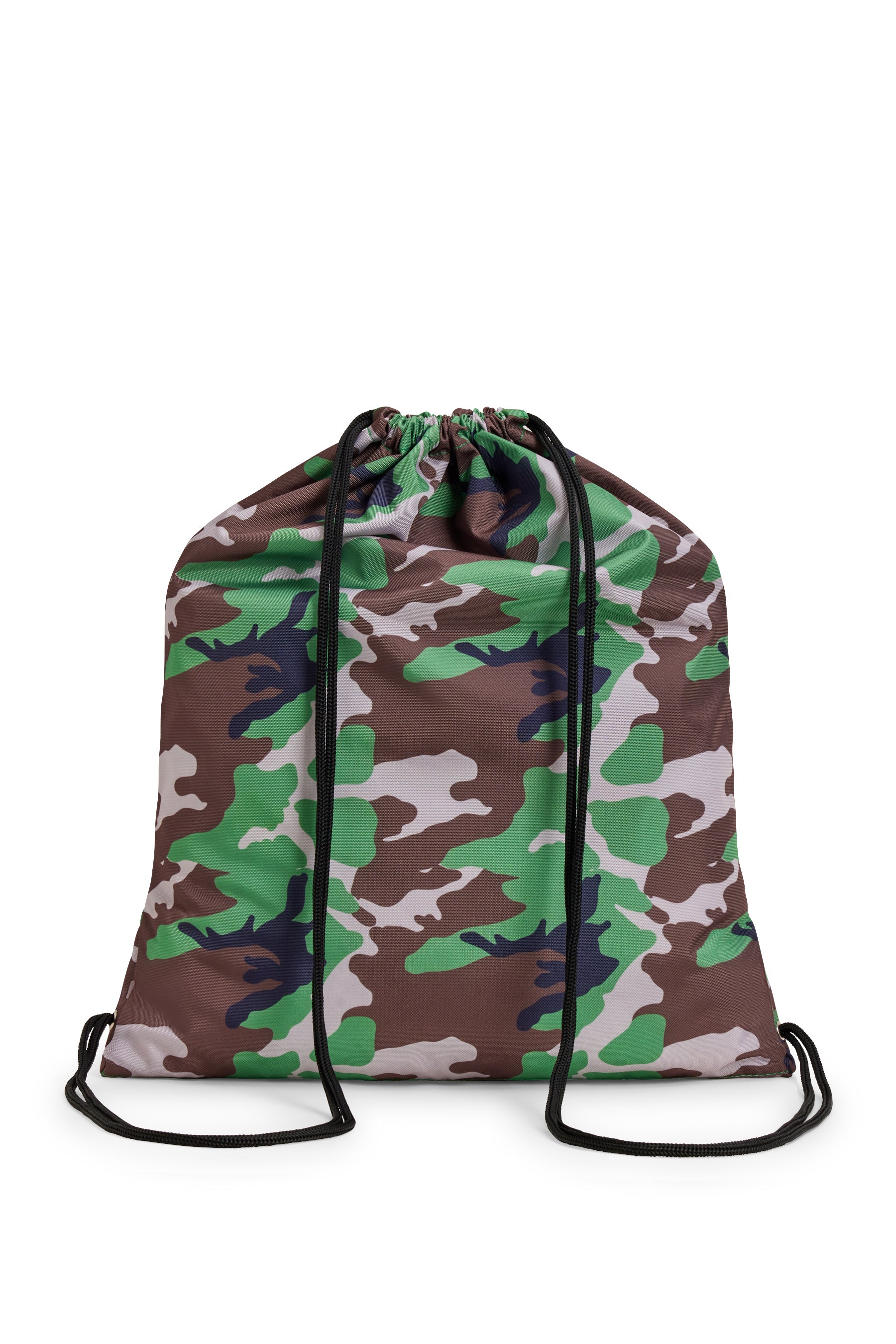 Hype Camo Crest drawstring bag — bold colour and print from every angle