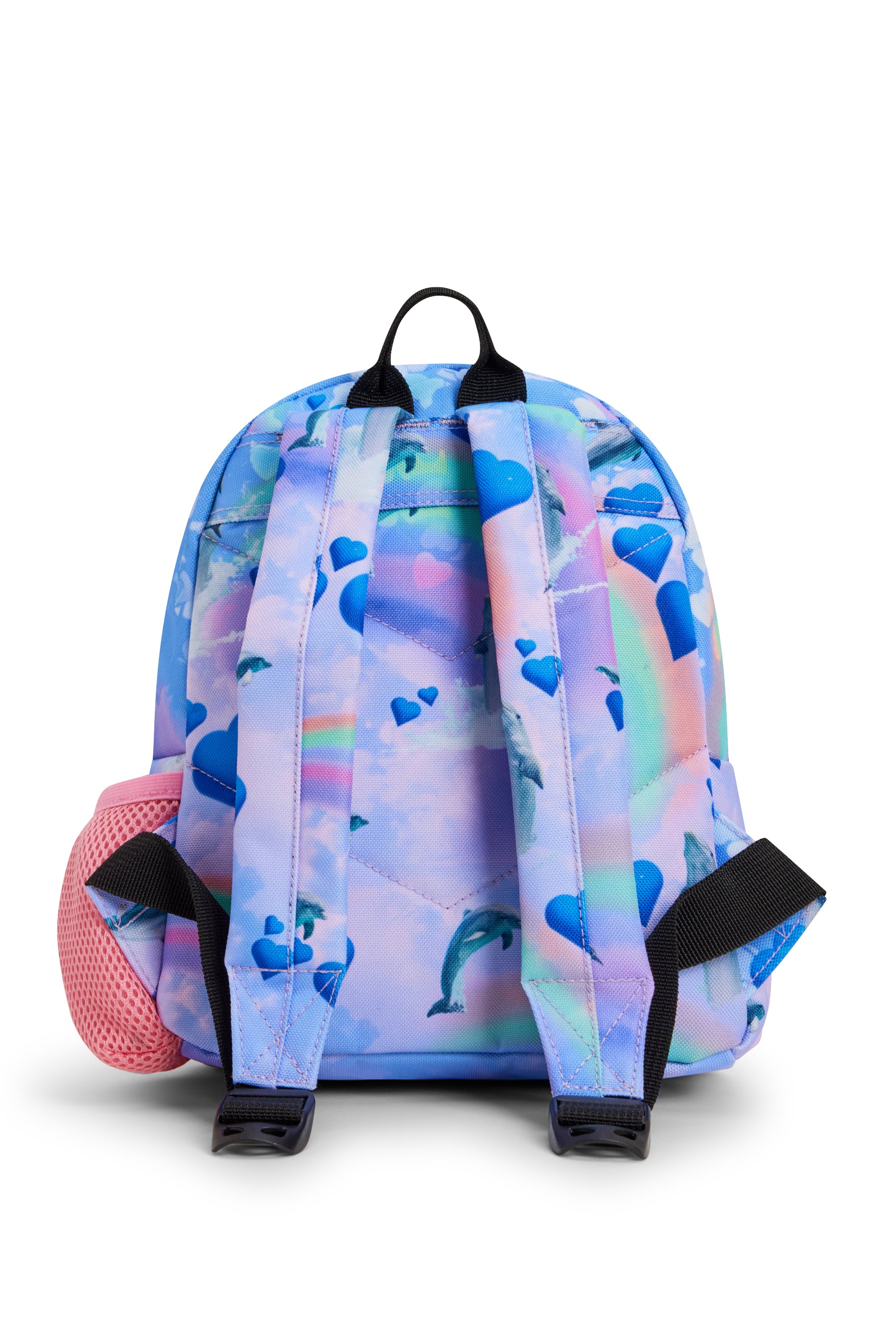 MULTI COLOURED HOLO RAINBOW DOLPHINS ICONIC MINI BACKPACK
