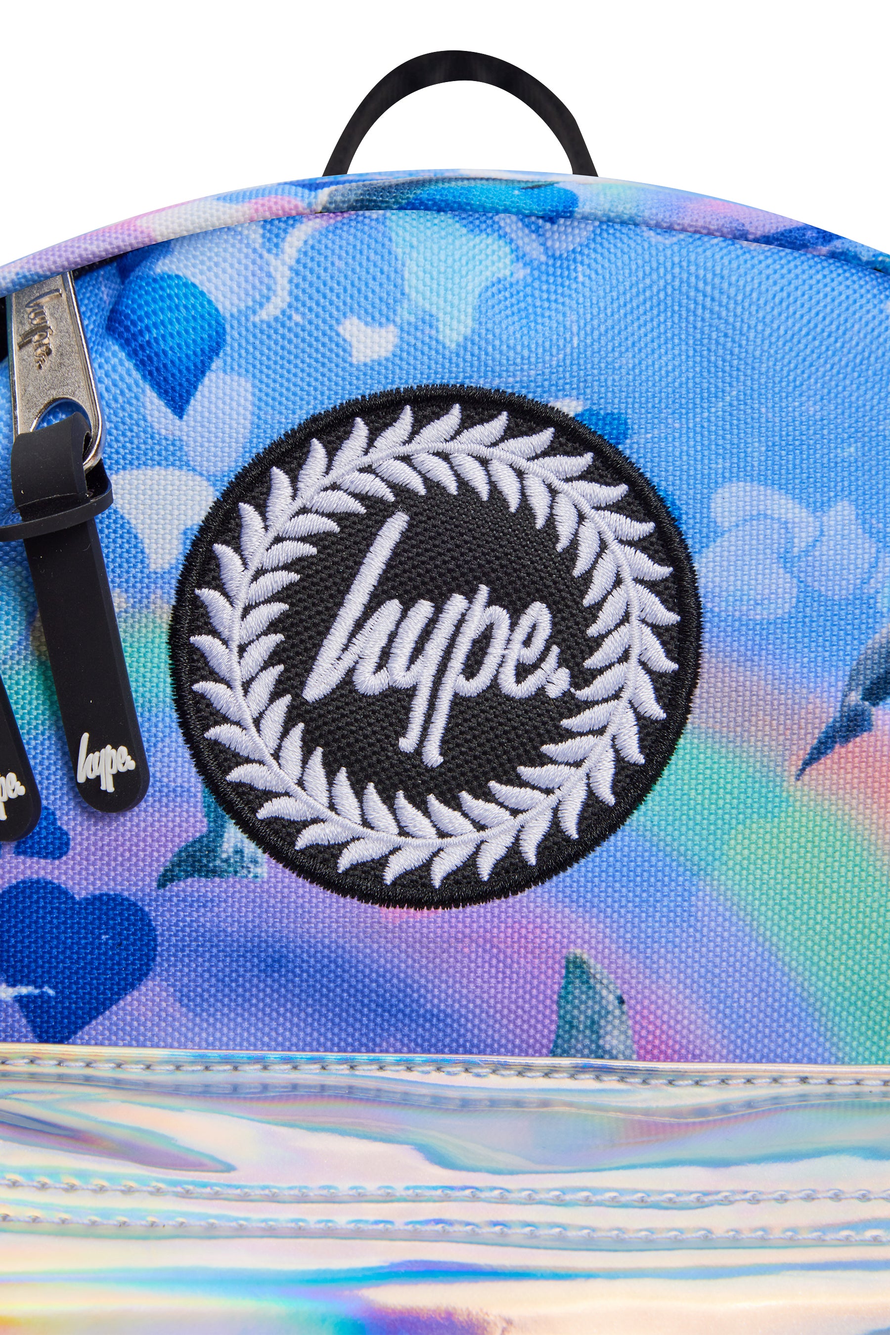 MULTI COLOURED HOLO RAINBOW DOLPHINS ICONIC MINI BACKPACK