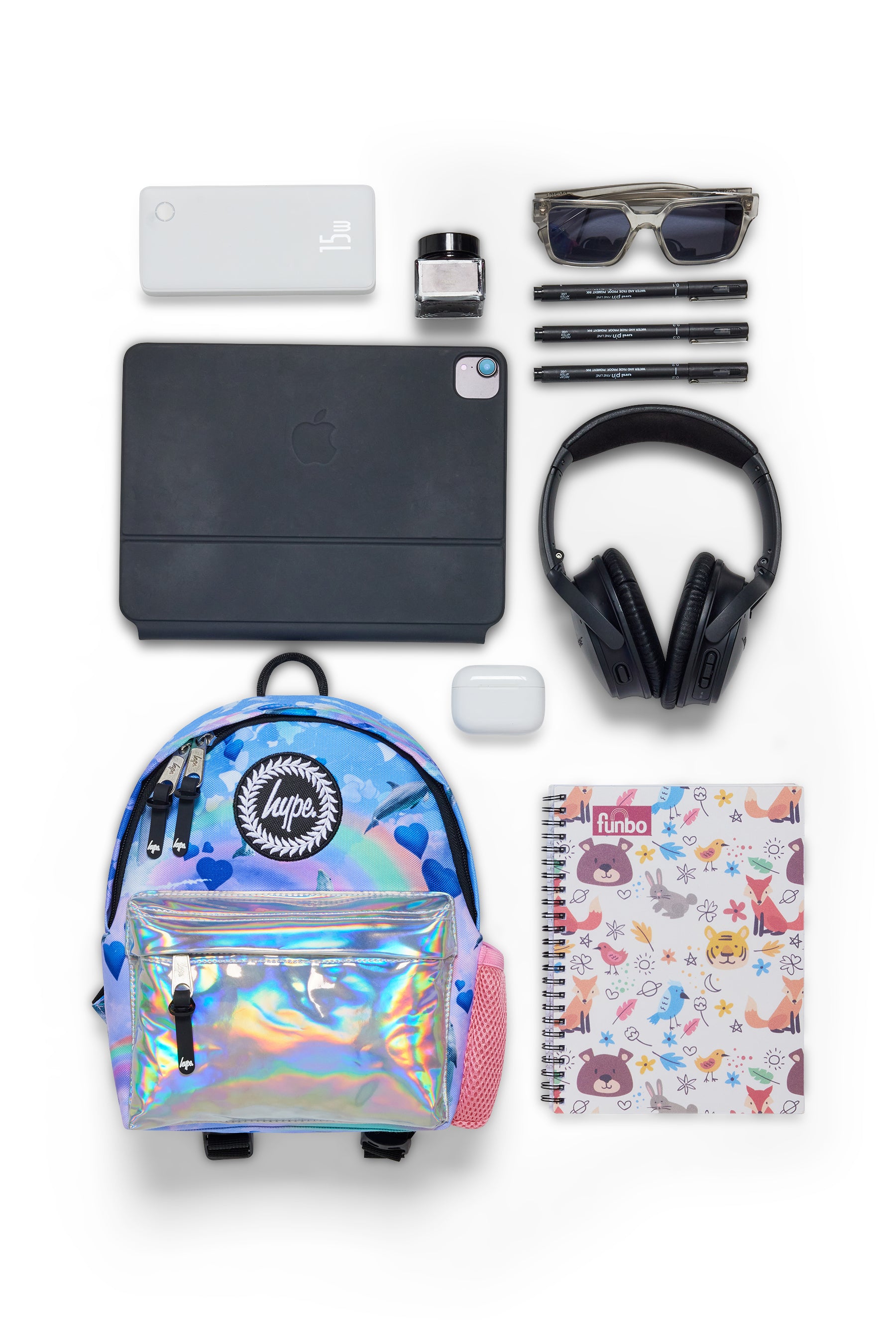 MULTI COLOURED HOLO RAINBOW DOLPHINS ICONIC MINI BACKPACK