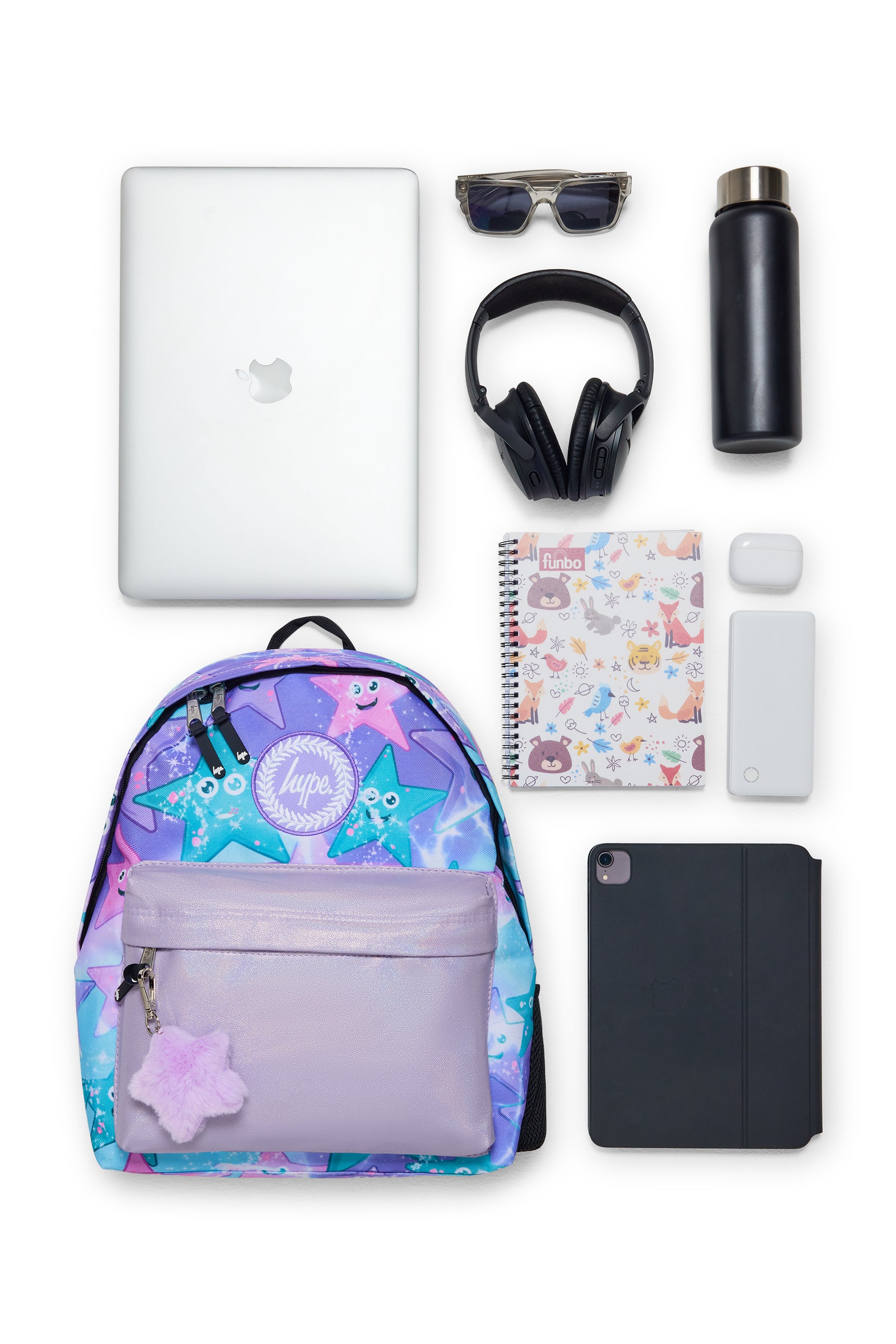 Hype Purple & Green Starfish backpack — additional view, trendy school accessory UAE