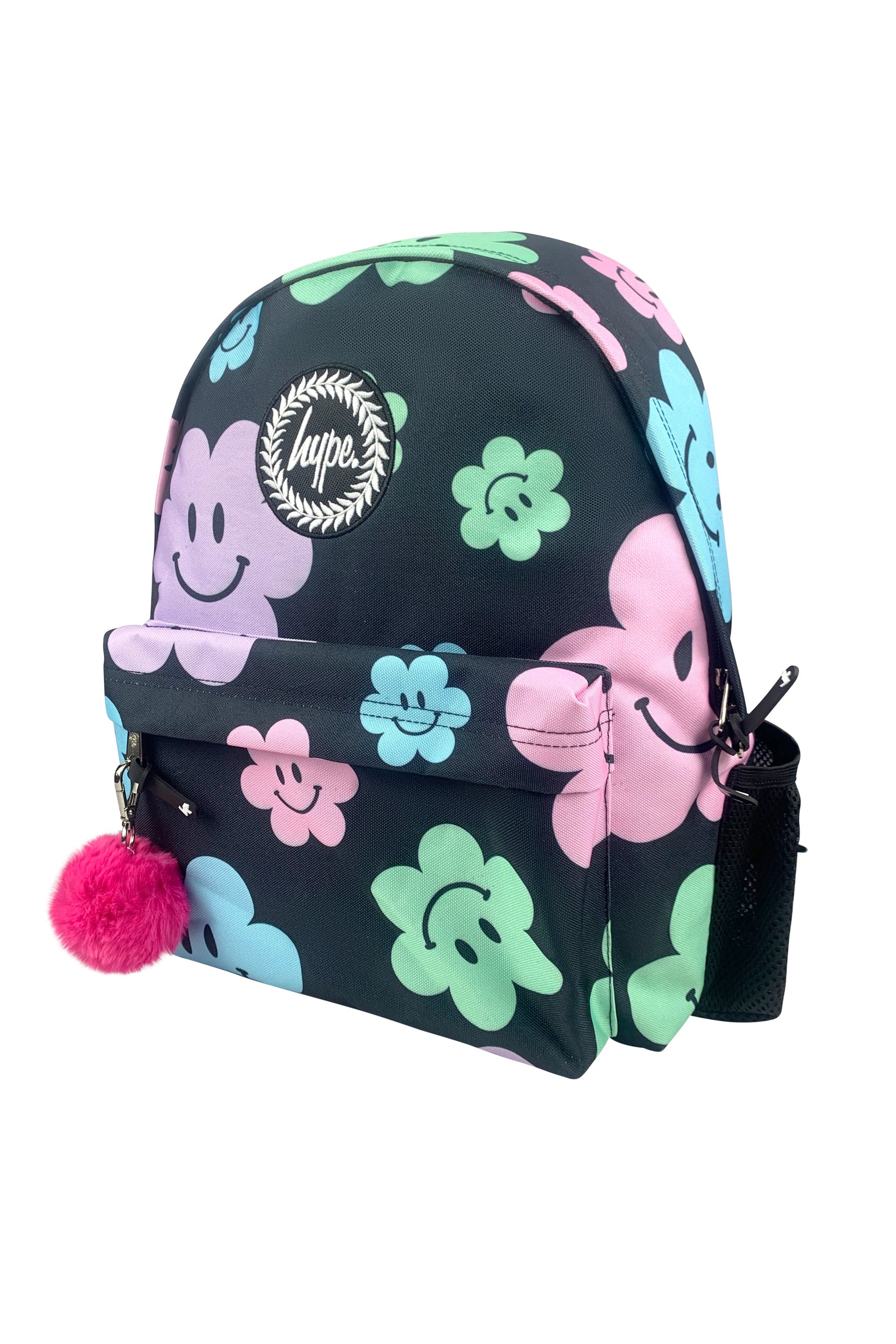 Backpack Iconic Black Happy Flowers