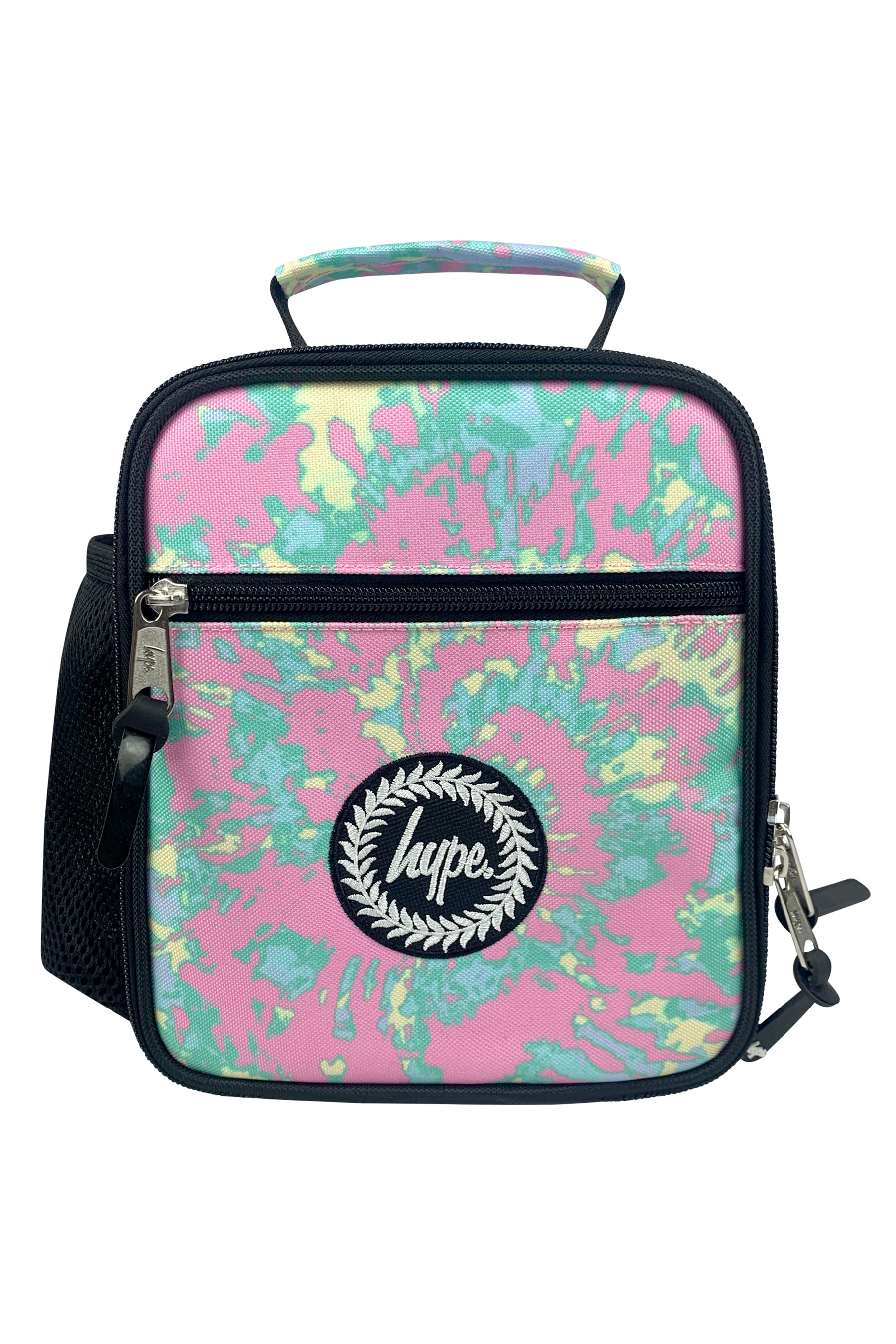 Hype Pastel Tie Dye school bag set open interior — compartments and features
