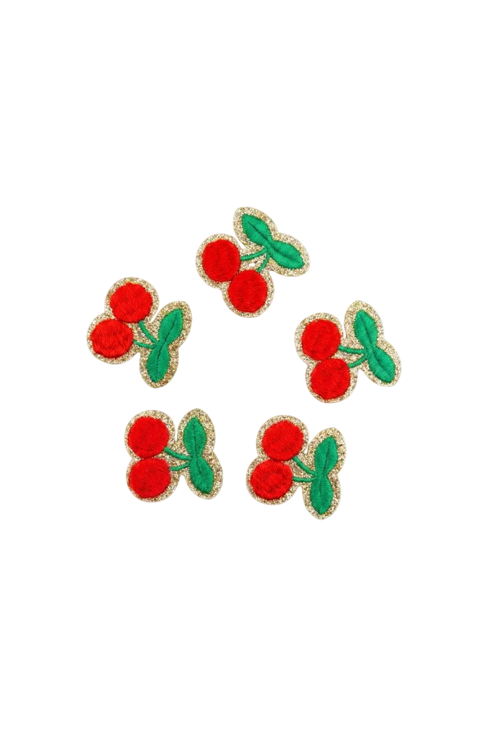 Cherry Iron-On Patches, Set of 5