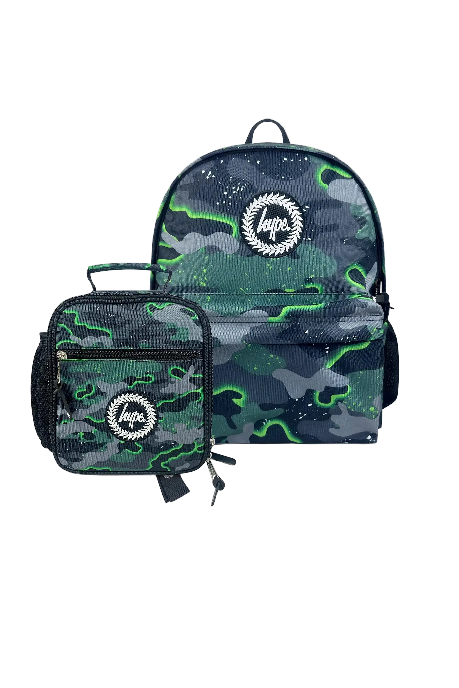 Backpack Iconic Set of 2 Green Glow Camo