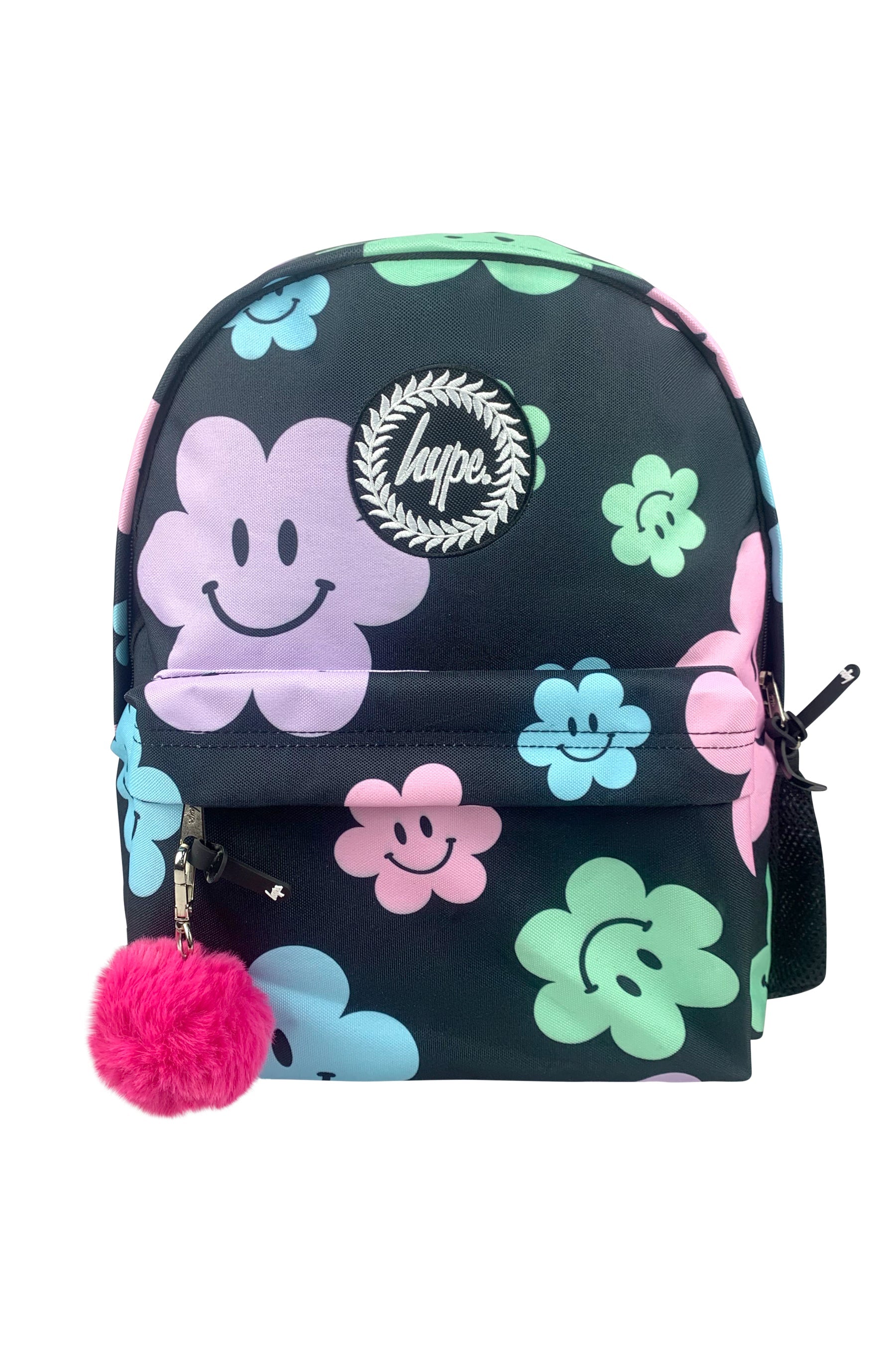 Backpack Iconic Black Happy Flowers
