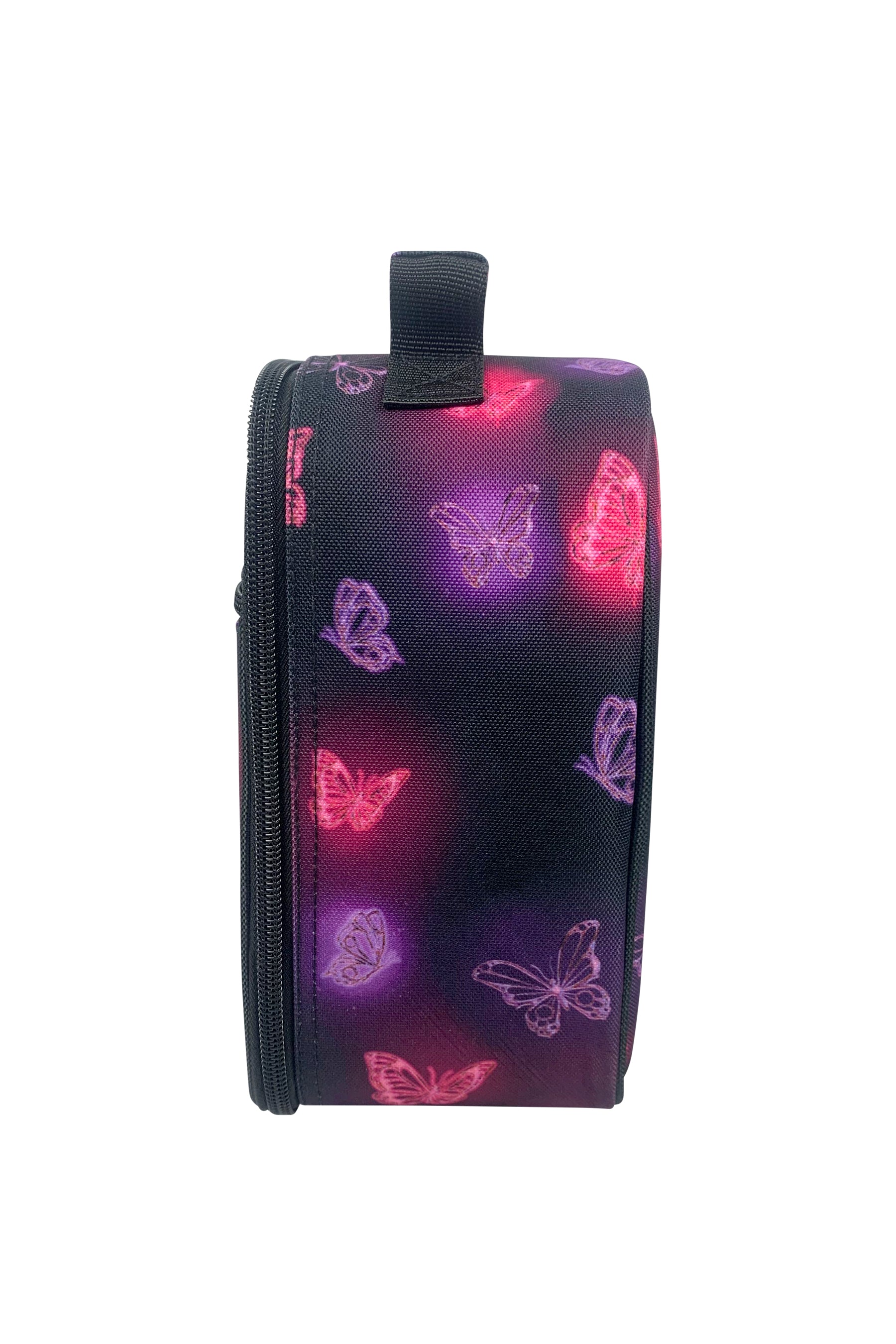 Insulated Lunch Bag - Pink & Purple Glow Butterfly