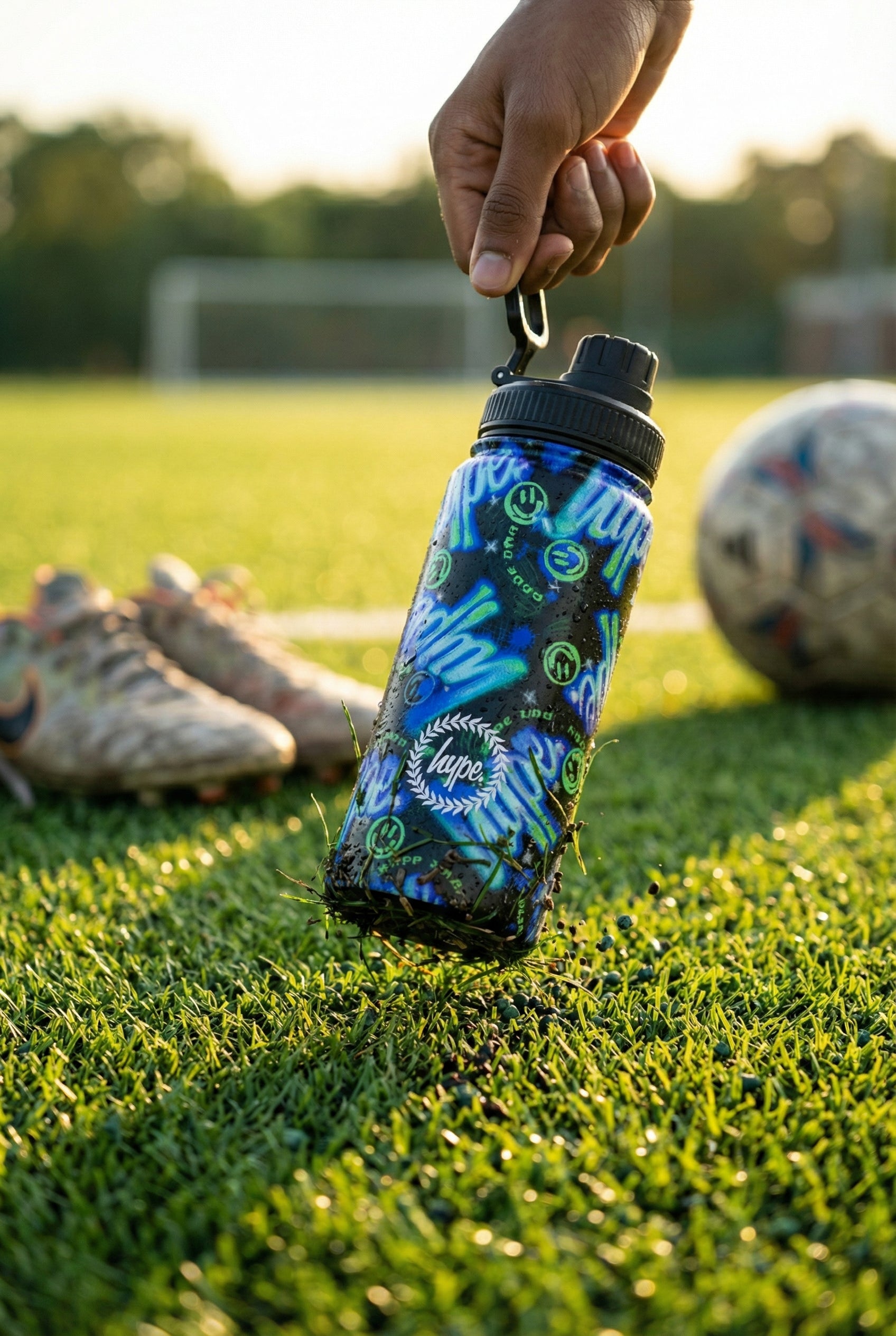 Insulated Bottle - 600ml Blue & Green Electric Smile