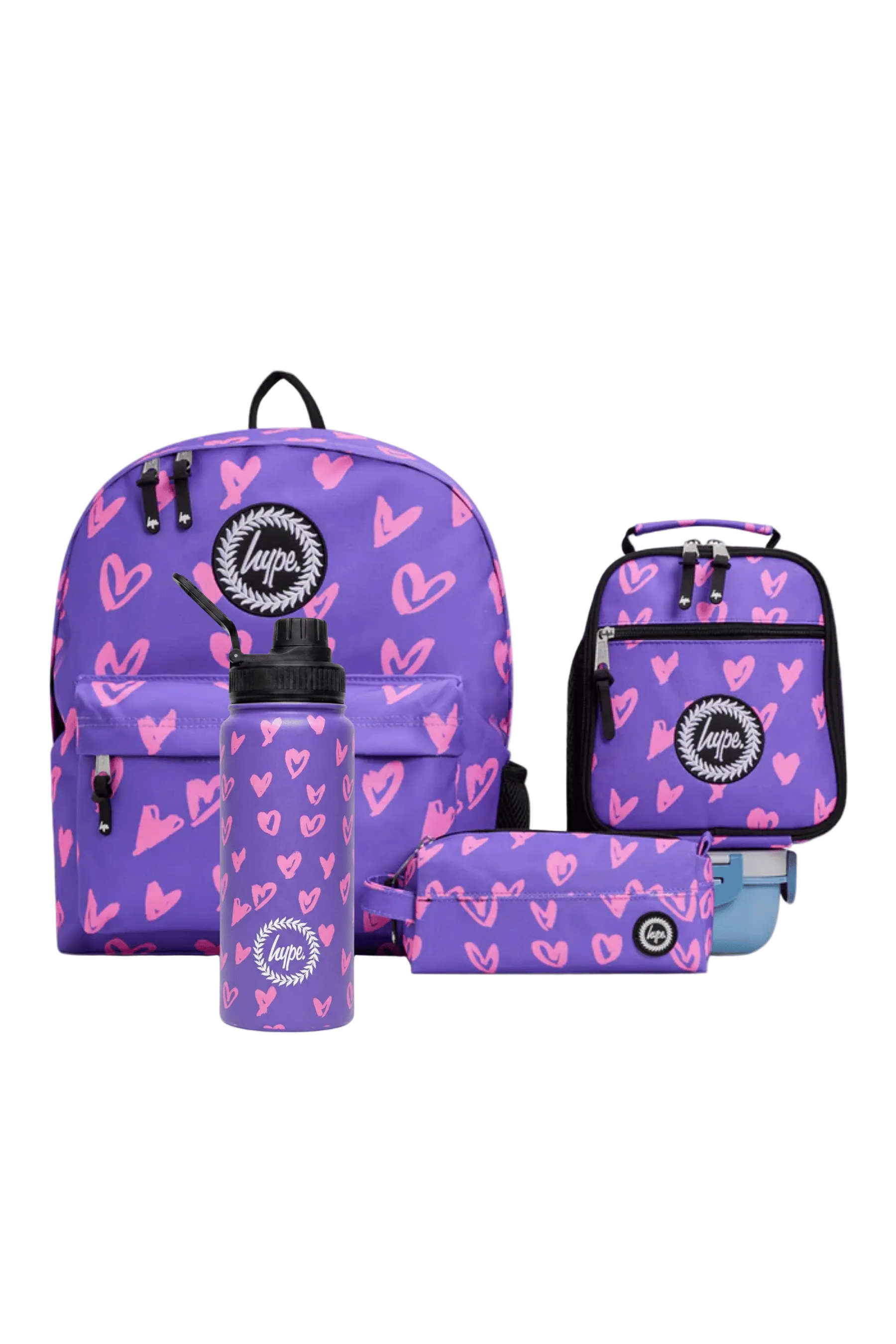 Hype Purple / Pink Scribble Heart girls' school accessory — bold design for school in UAE