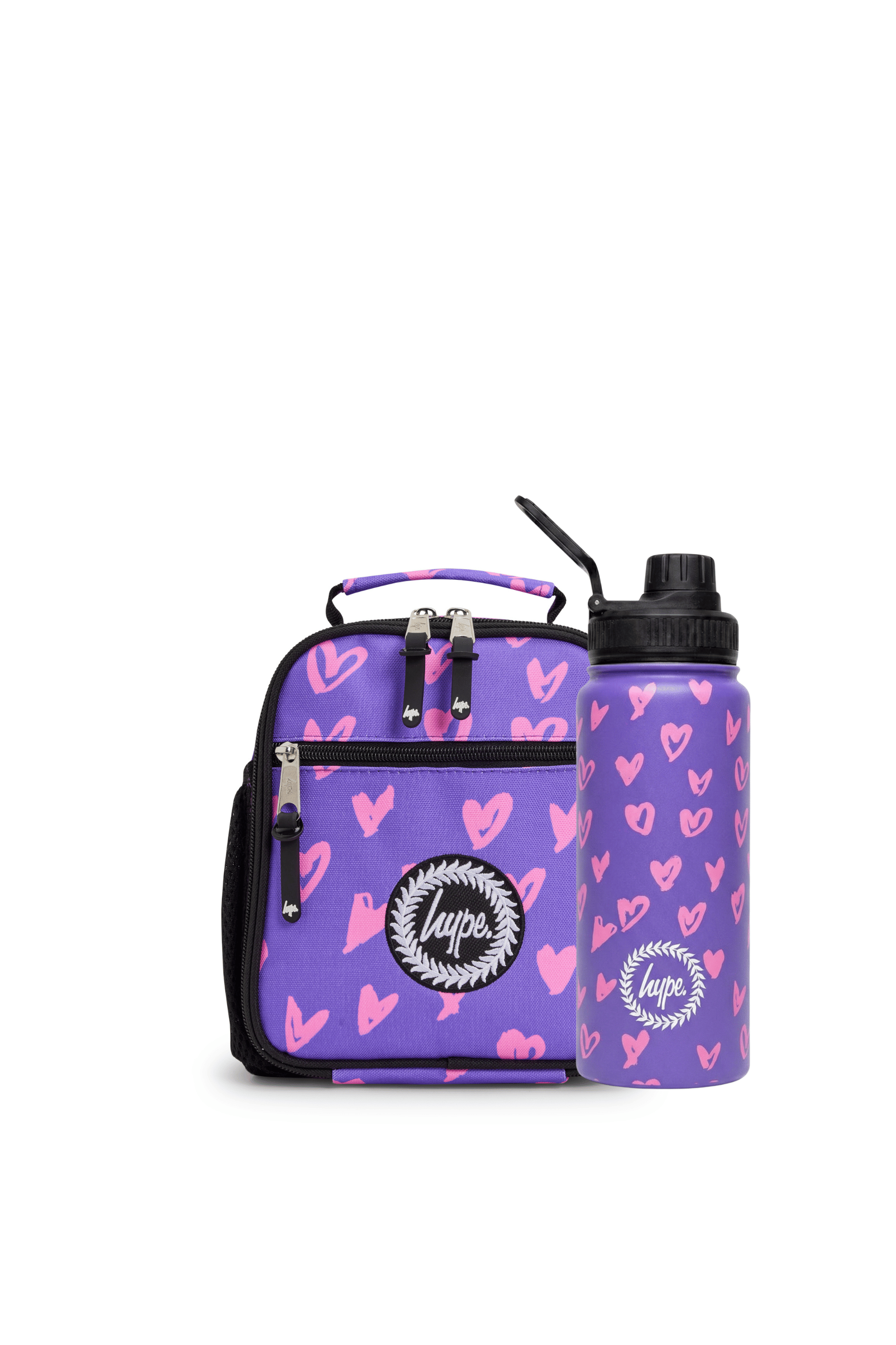 Lunch Ready Set Of 2 Purple & Pink Scribble Heart