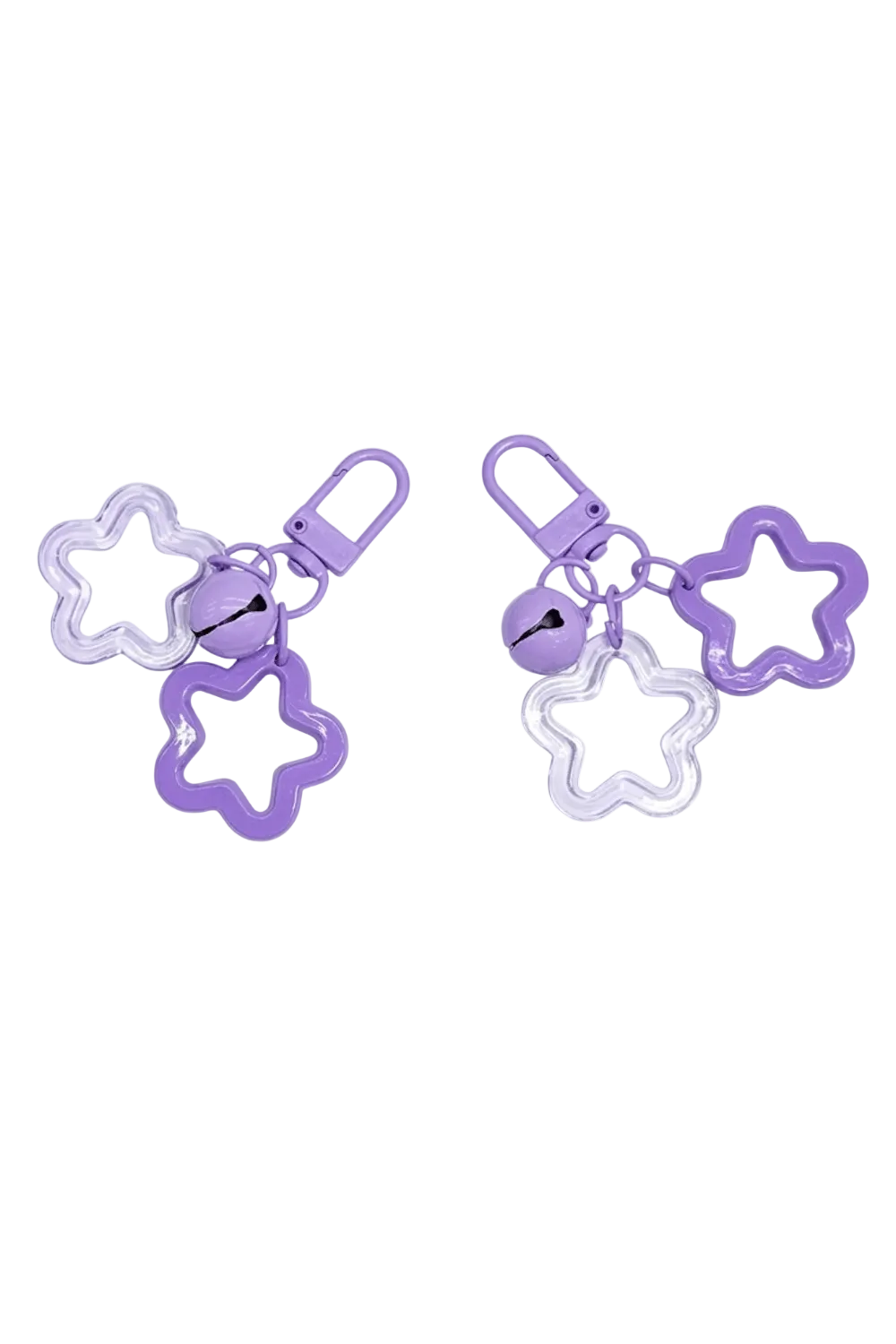Purple Star Charm Keyrings, Set of 2