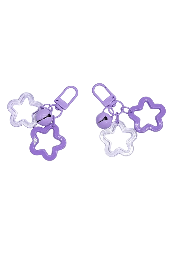 Purple Star Charm Keyrings, Set of 2