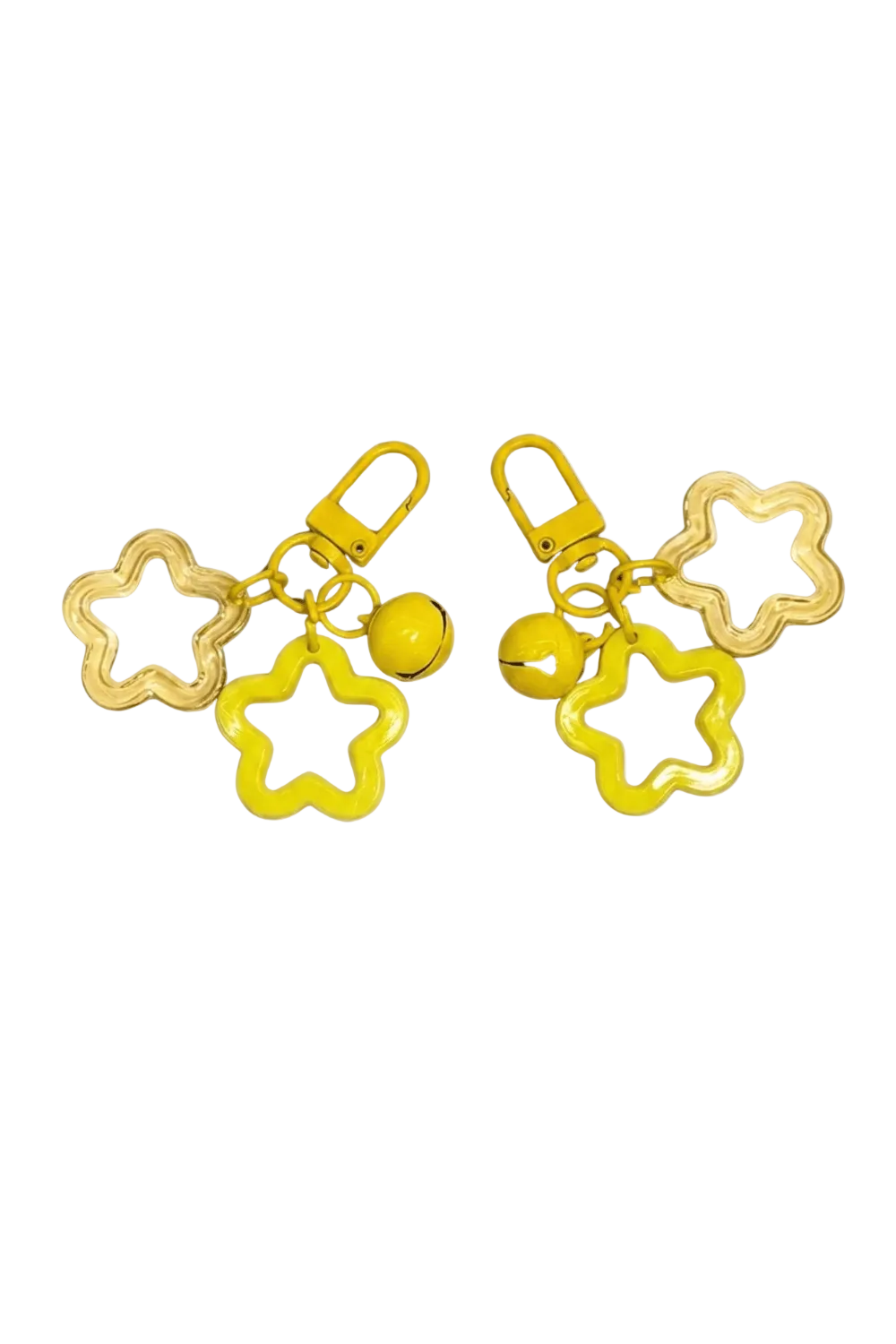 Yellow Star Charm Keyrings, Set of 2