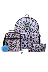 Hype Lilac Leopard girls' school bag set — bold design for school in UAE