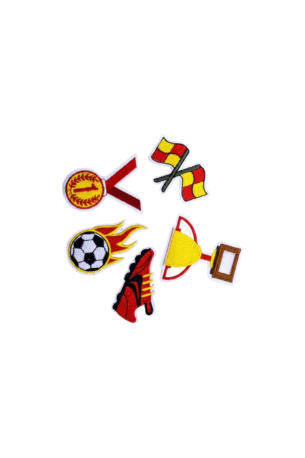 Football Iron-On Patches, Set of 5