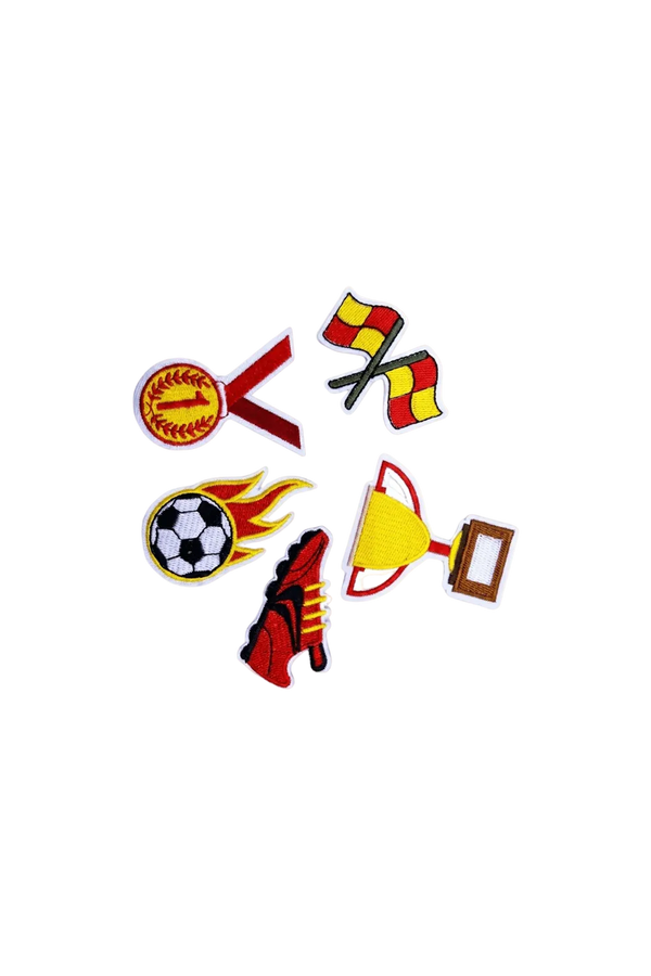 Football Iron-On Patches, Set of 5