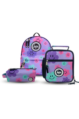 Hype Mini Purple Happy Flowers mini backpack set — bold design for school in UAE