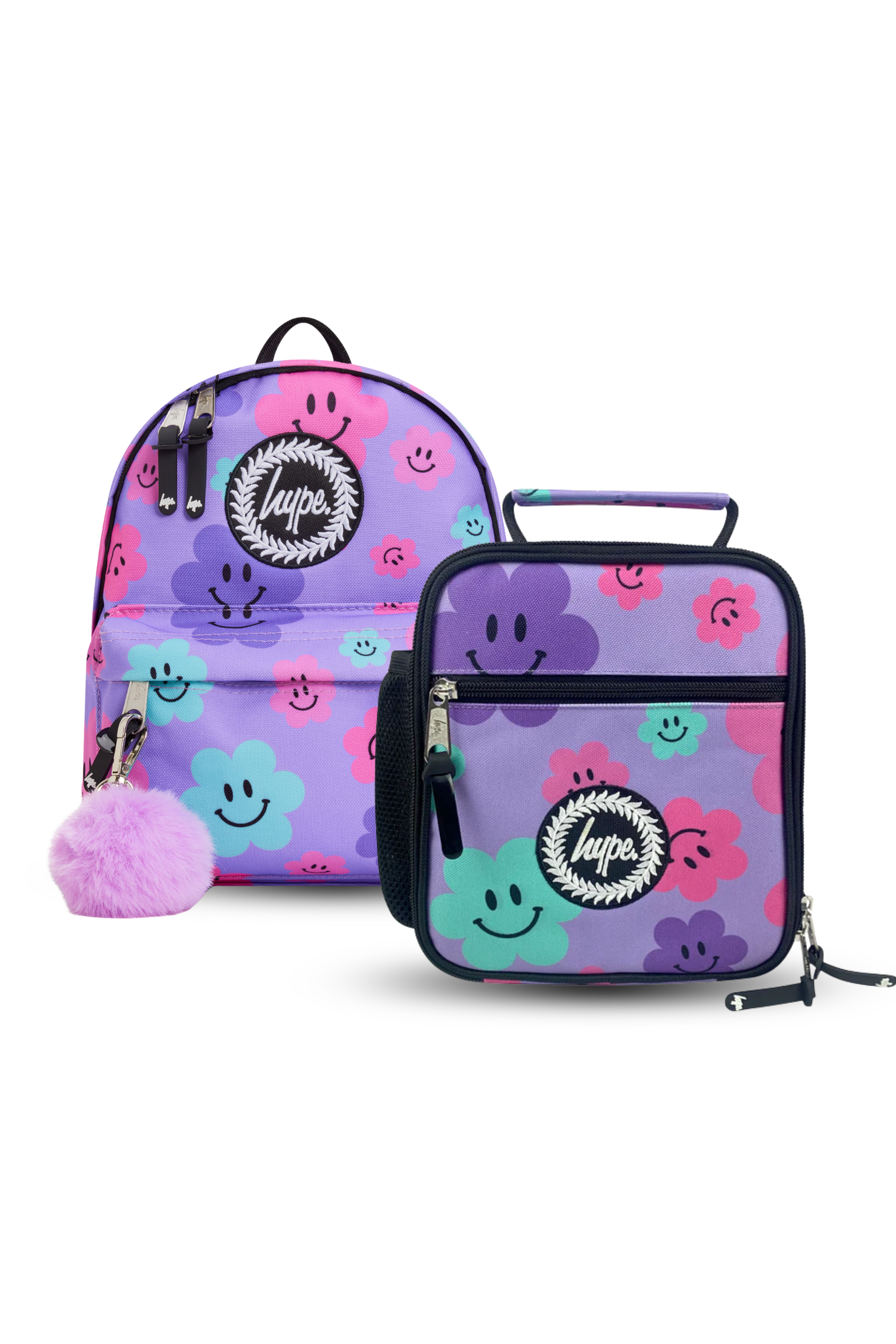 PURPLE HAPPY FLOWERS MINI SET OF 2