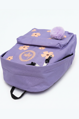 Hype Lilac Daisy backpack — dimensions and size reference for school use
